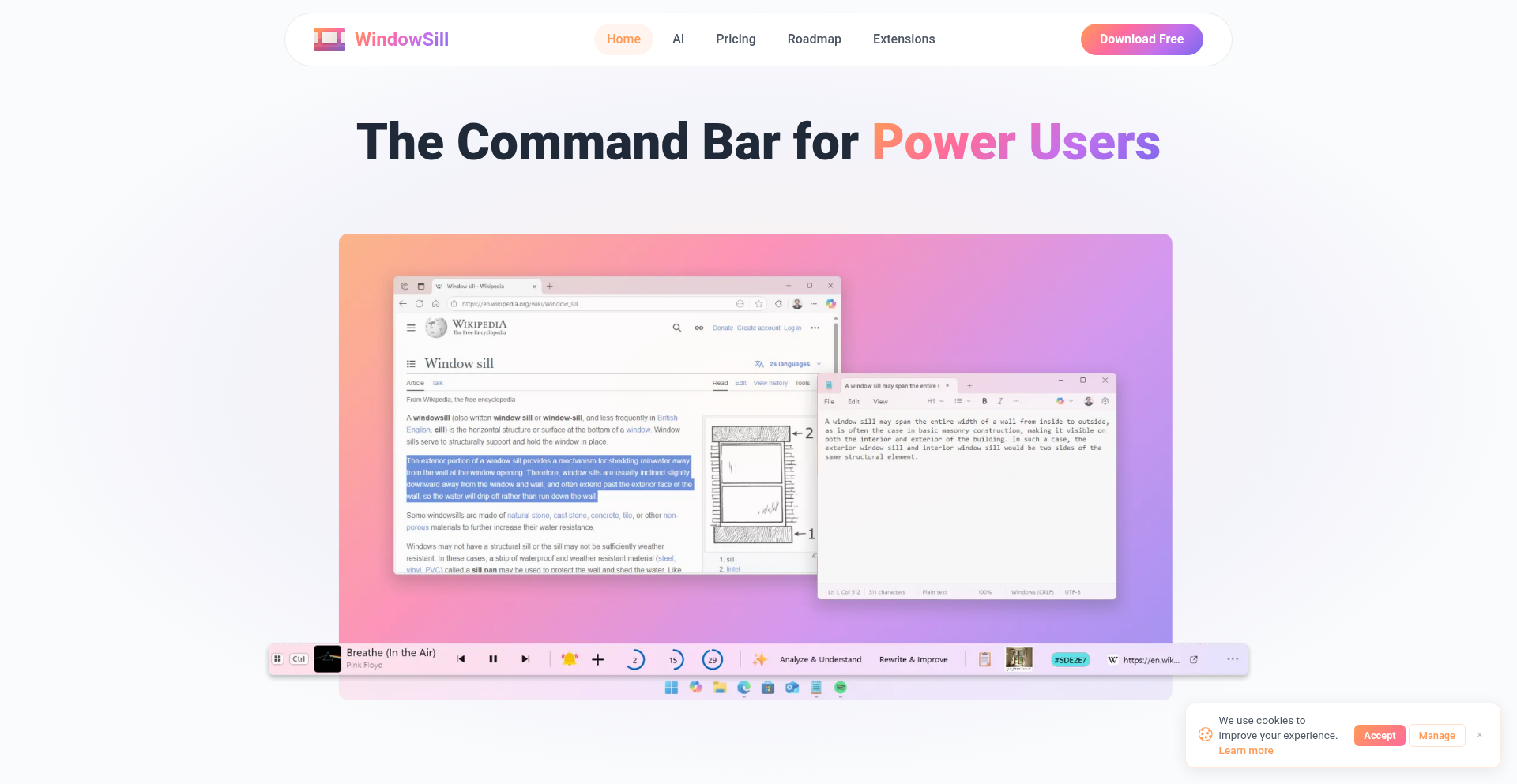 WindowSill - Windows universal command bar