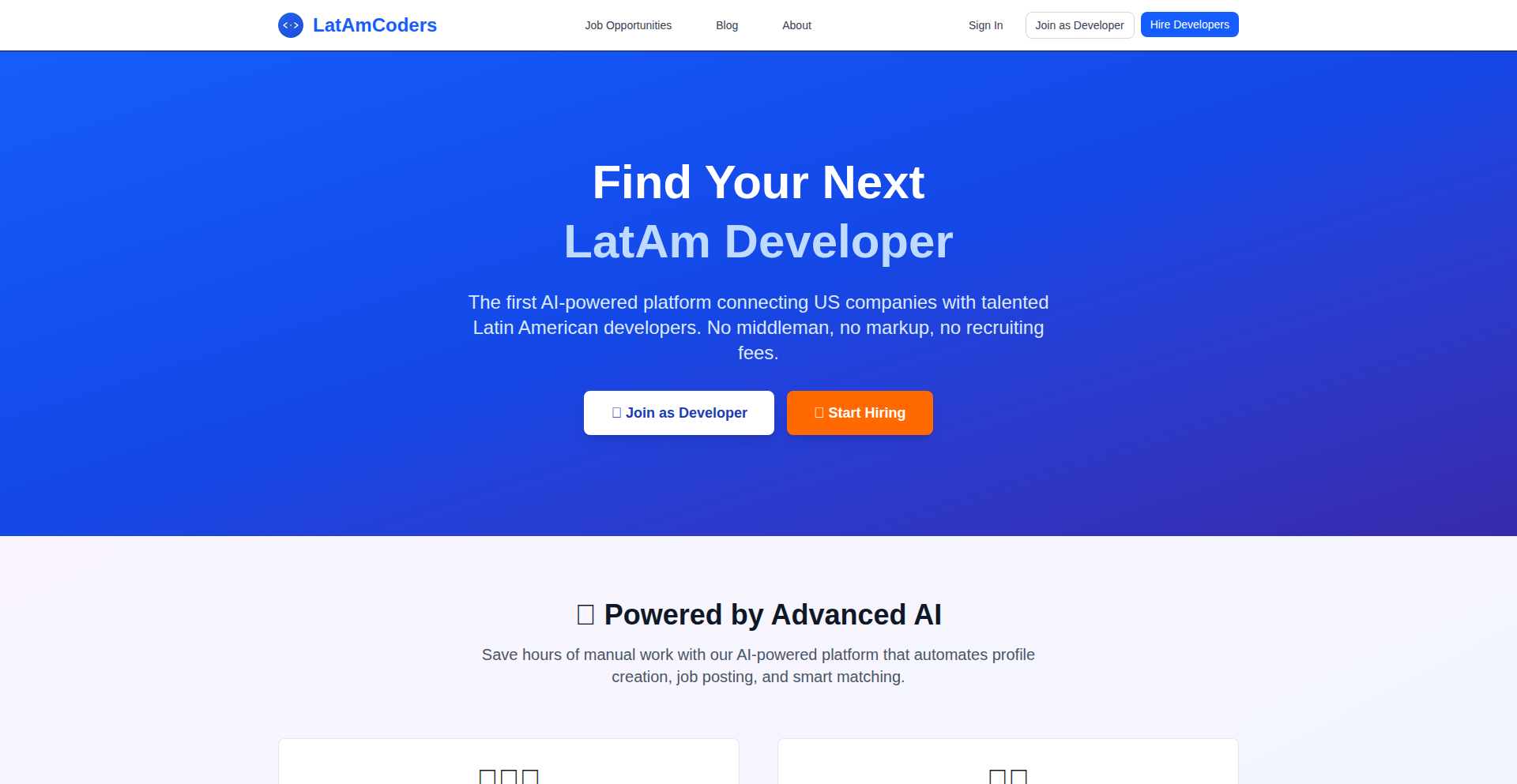 AI採用プラットフォーム LatAmCoders