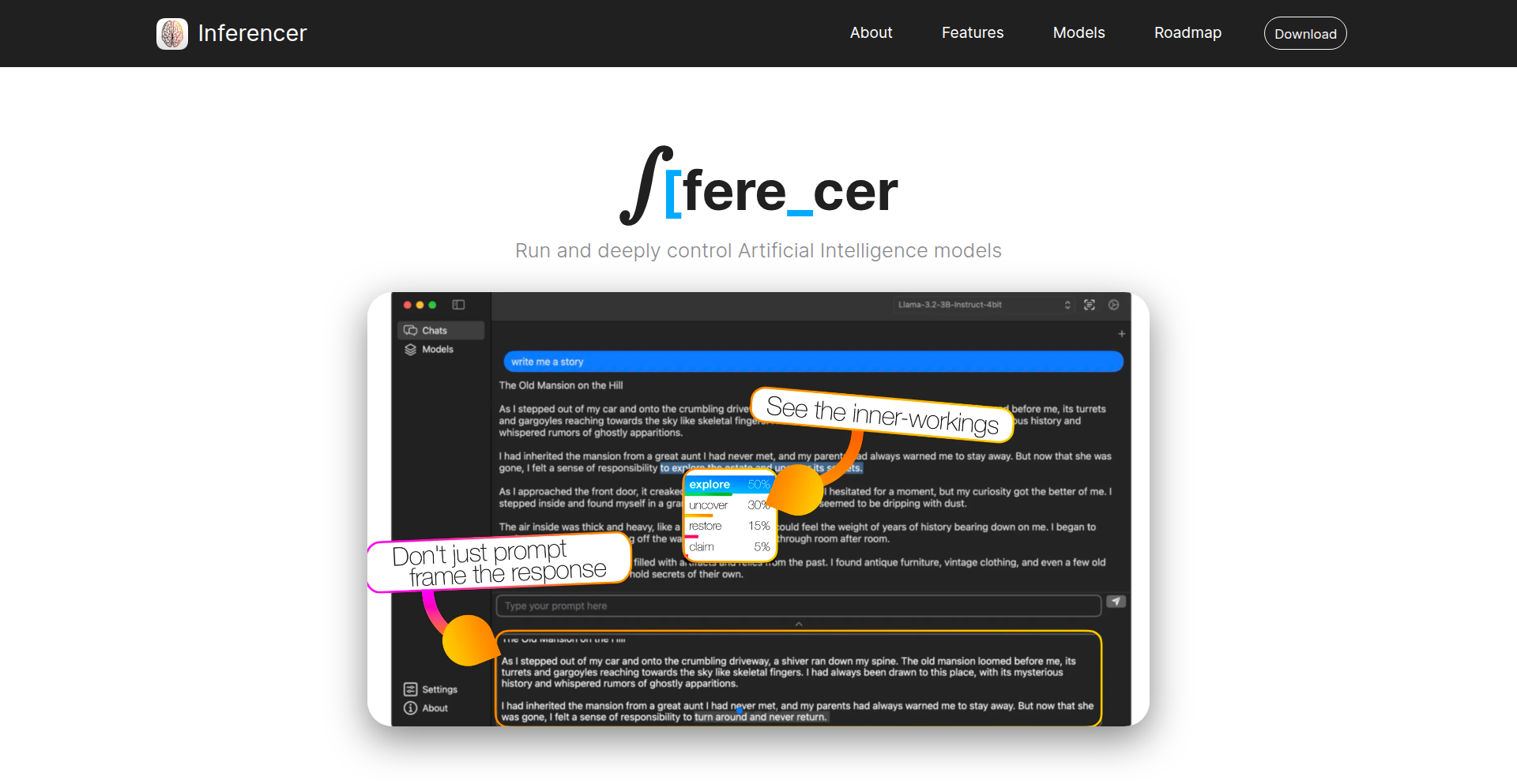 Inferencer: ローカルAIモデル制御・解析ツール