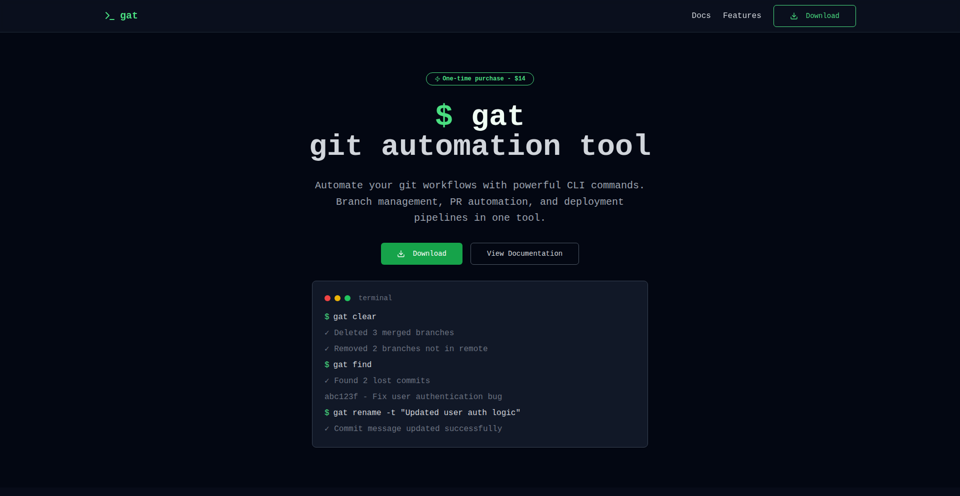 Git 自動化CLI ツール "gat"