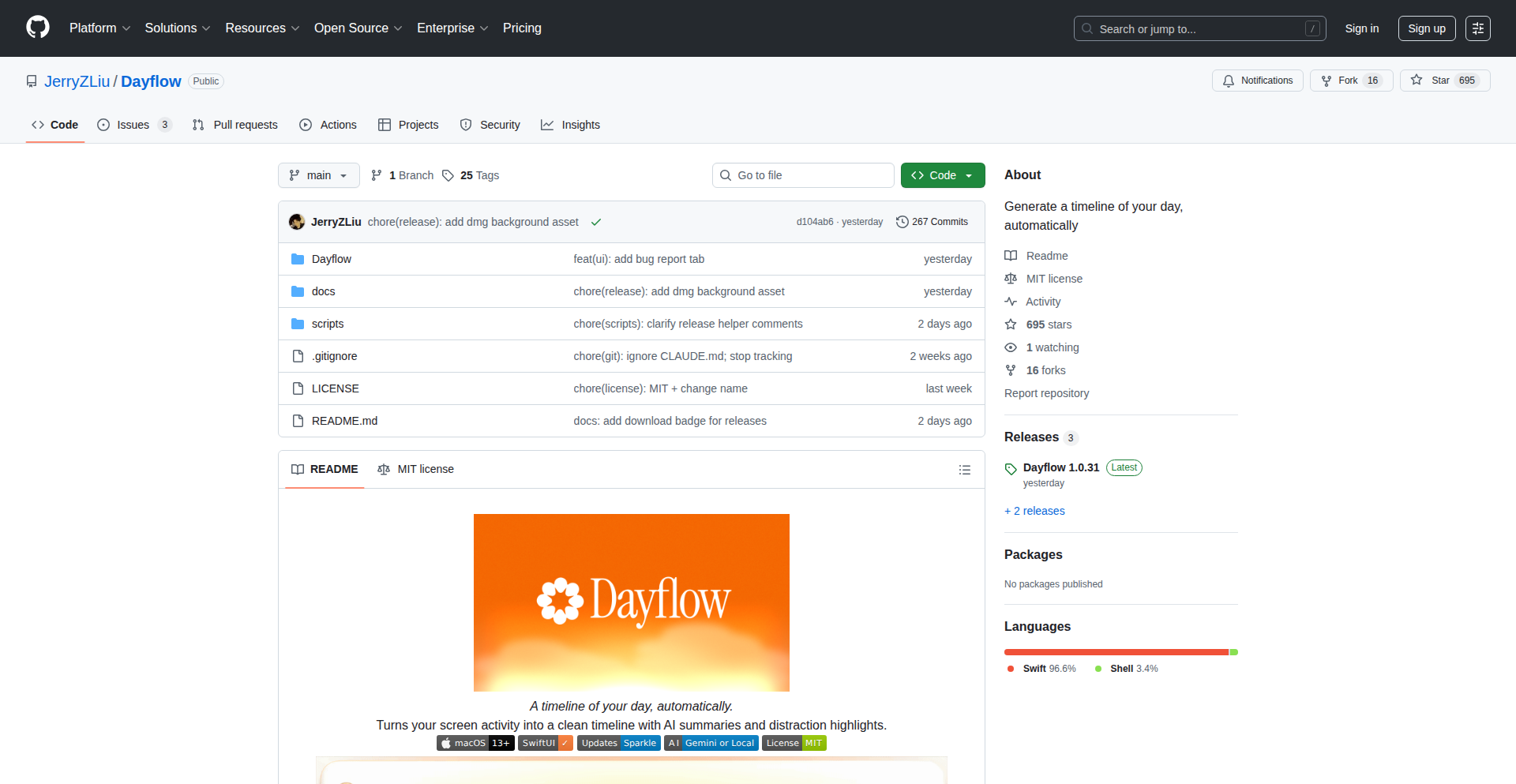 Dayflow: スクリーン内容解読デイリーログ
