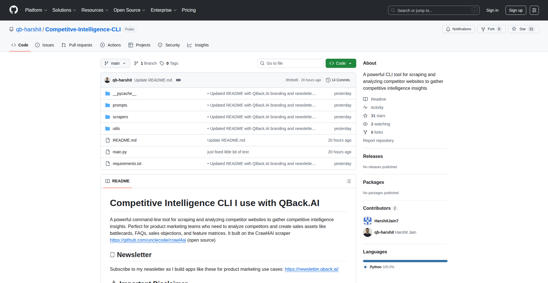 Competitive CLI Analyst