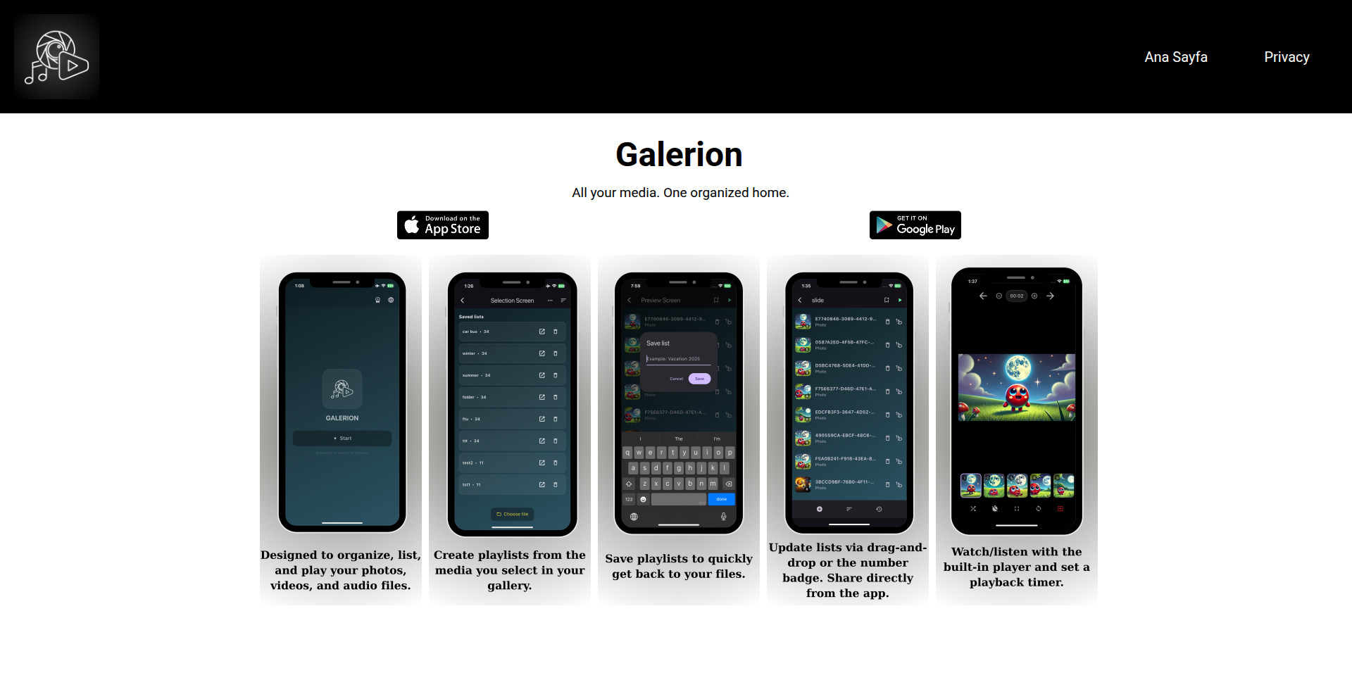 Galerion - メディアを整理し、プライバシーを保護するギャラリーアプリ
