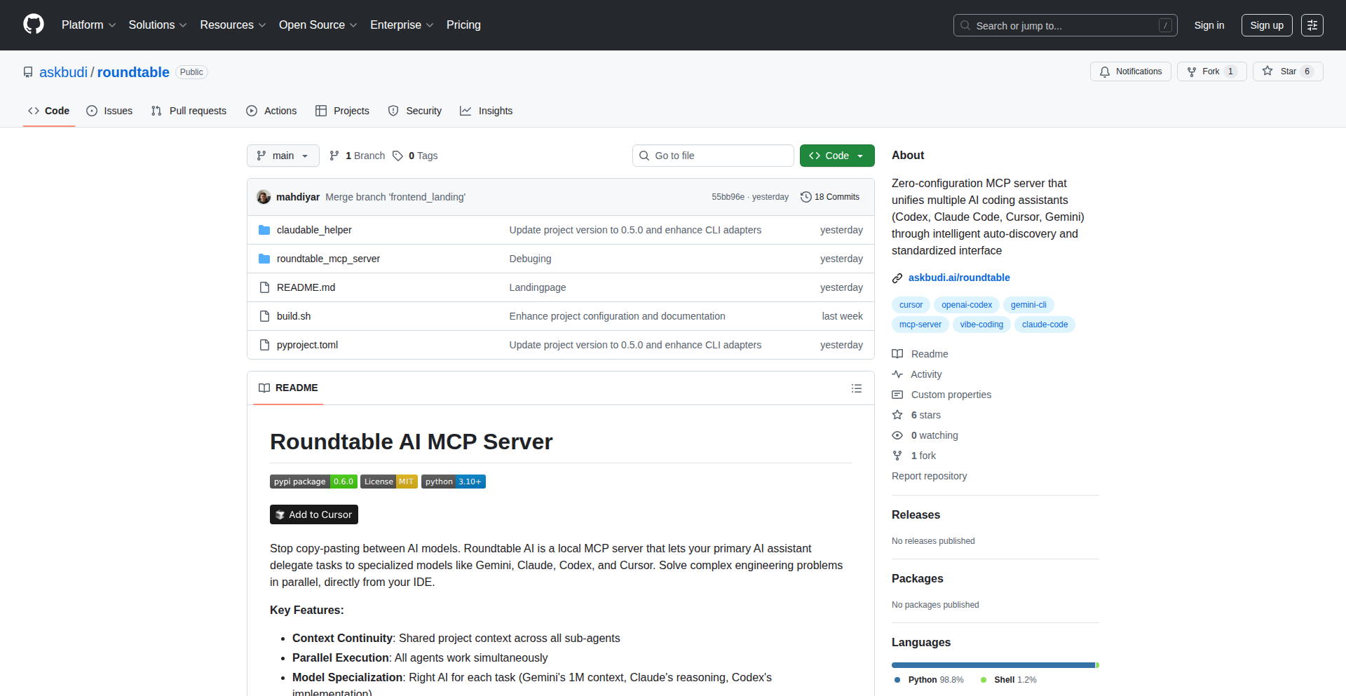Roundtable AI MCP Server