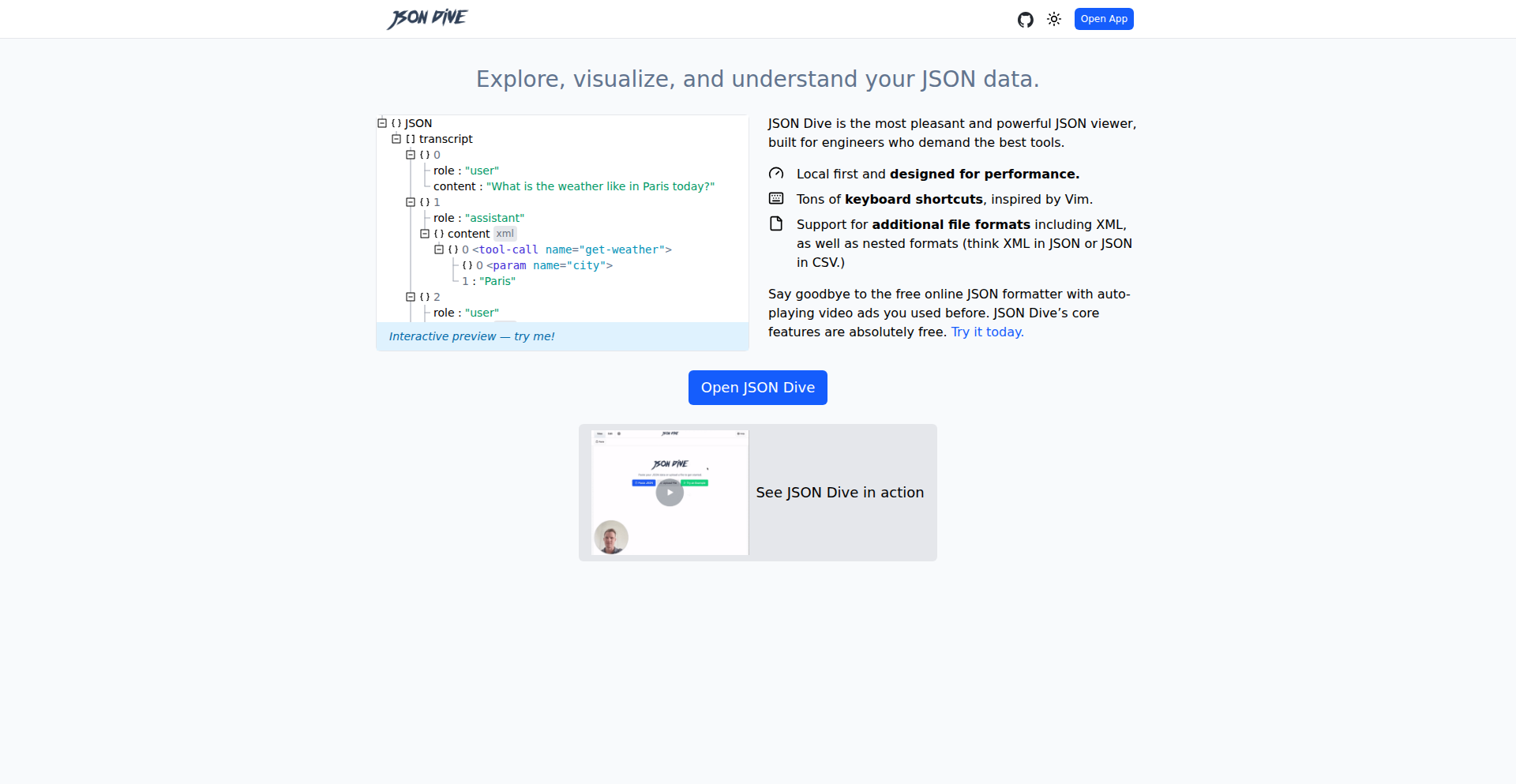 JSONDive