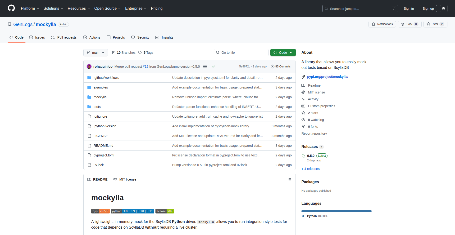 Mockylla: ScyllaDB テストのモック化ライブラリ