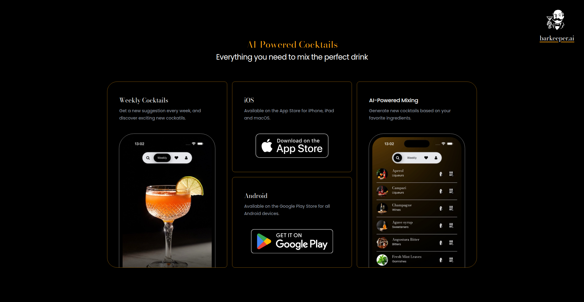 Barkeeper.ai: アルフレドAIカクテルマエストロ