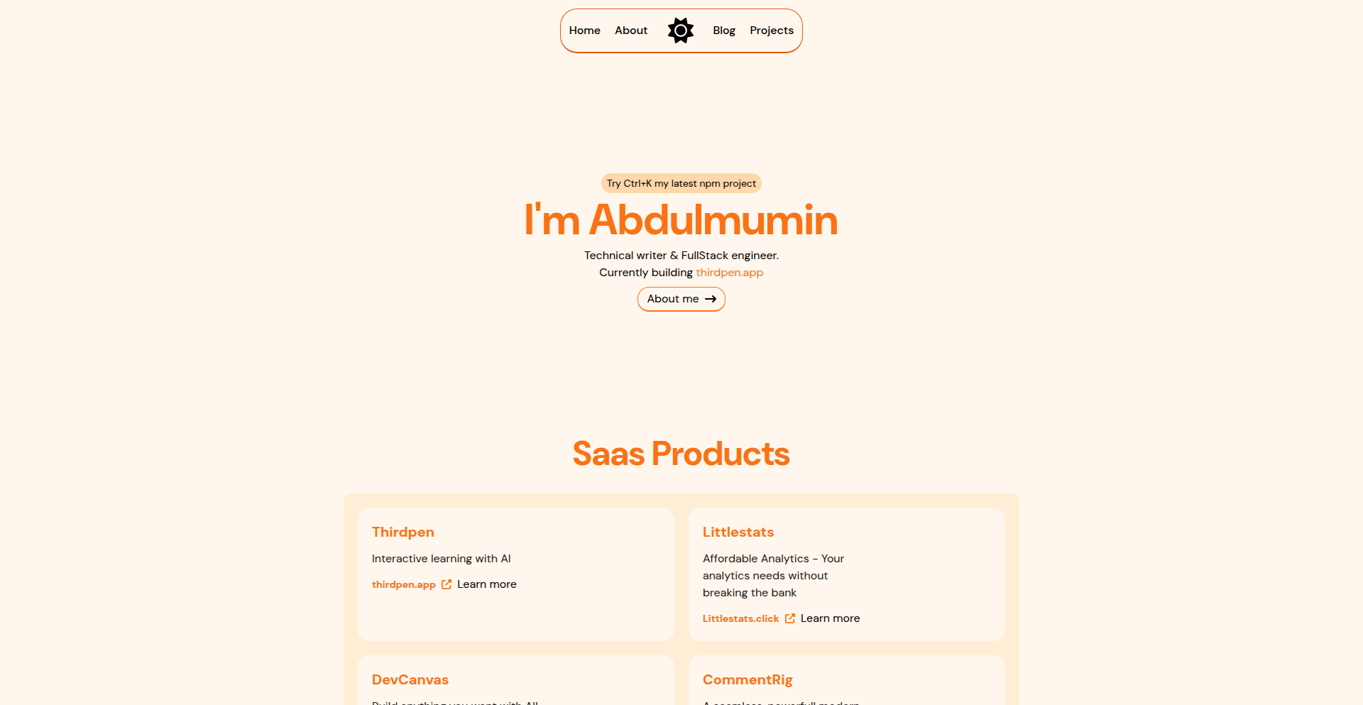 MinimalistDevFolio