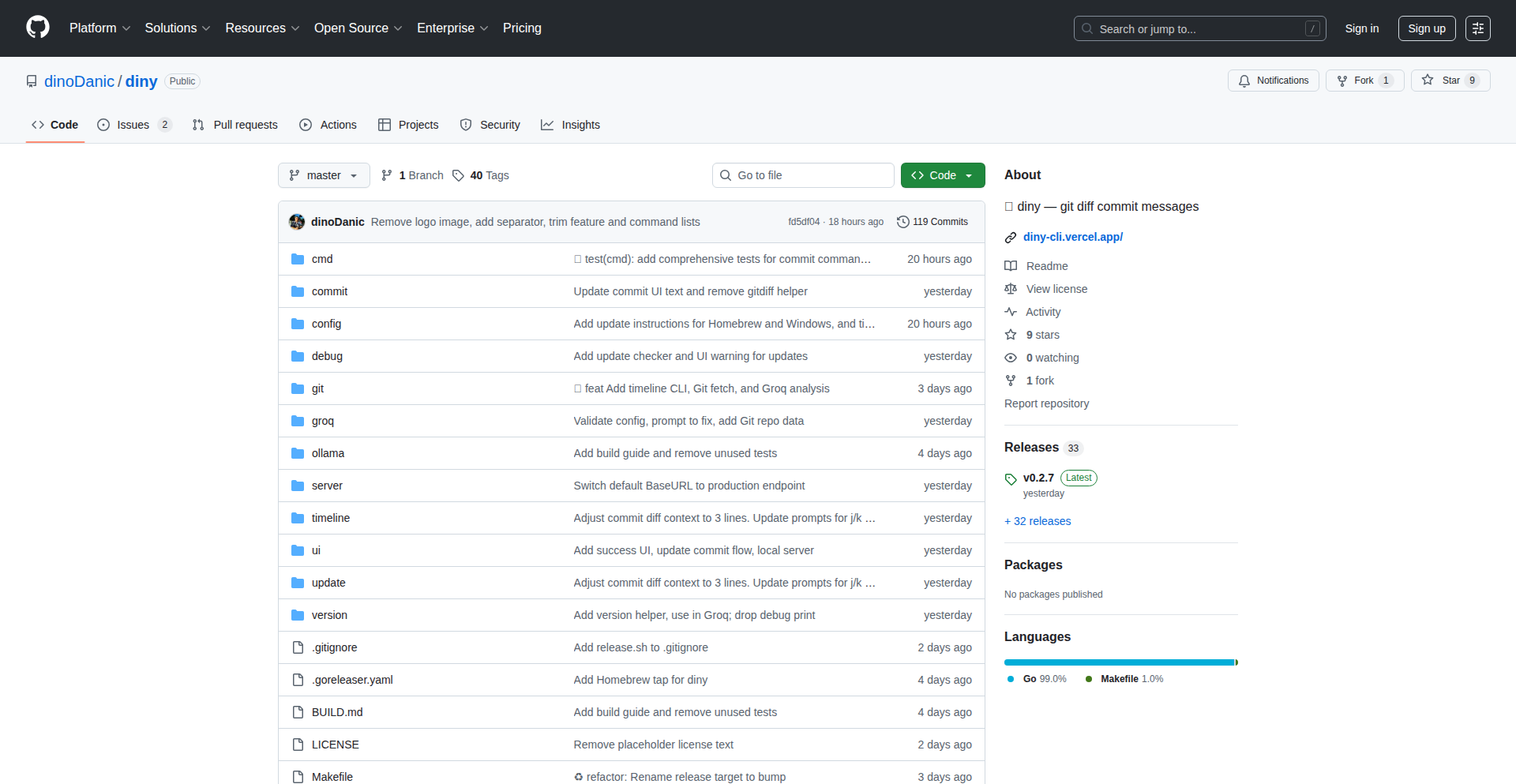 Diny: AI-Powered Git Commit Assistant