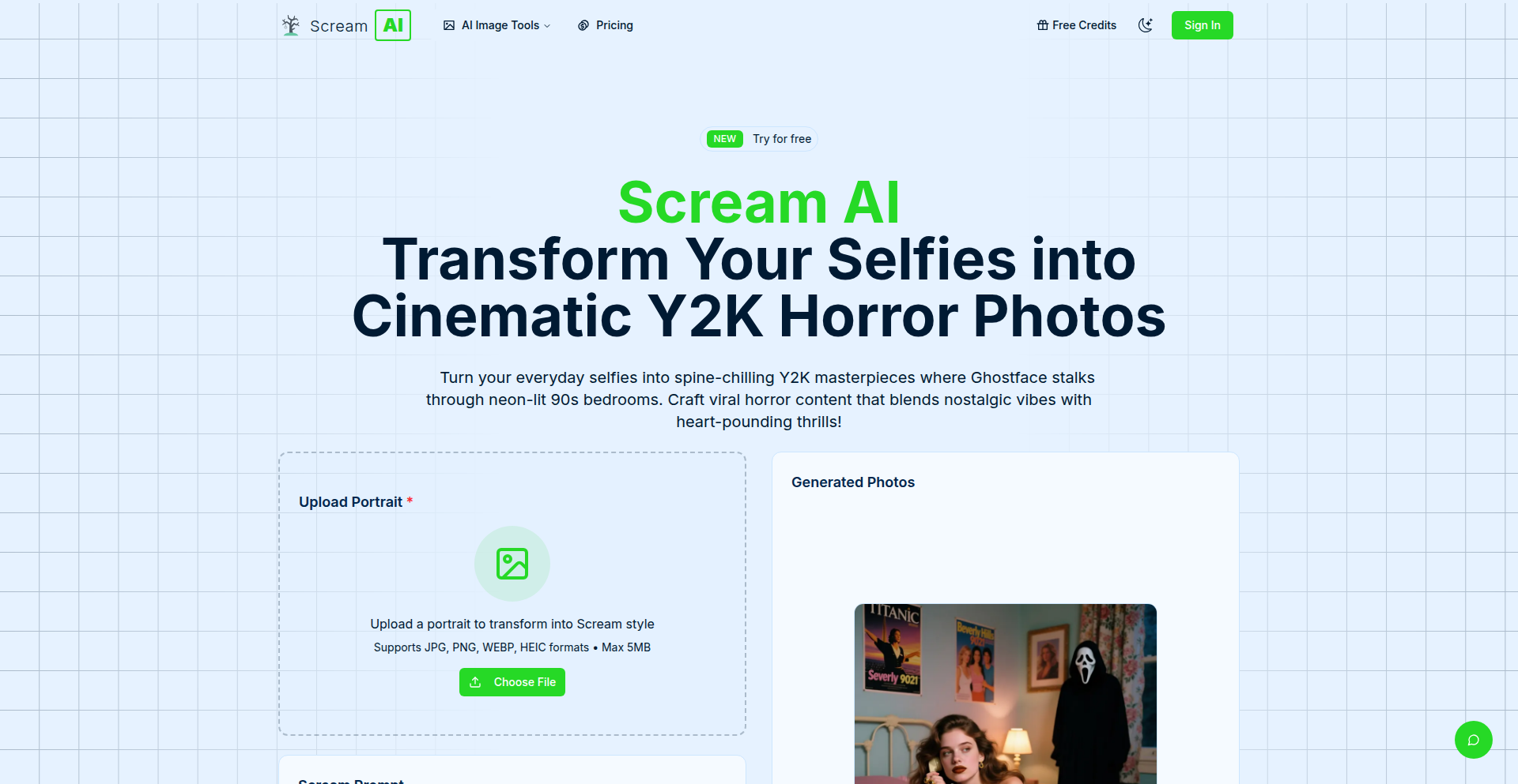 Scream AI: Y2K Horror Selfie Transformer