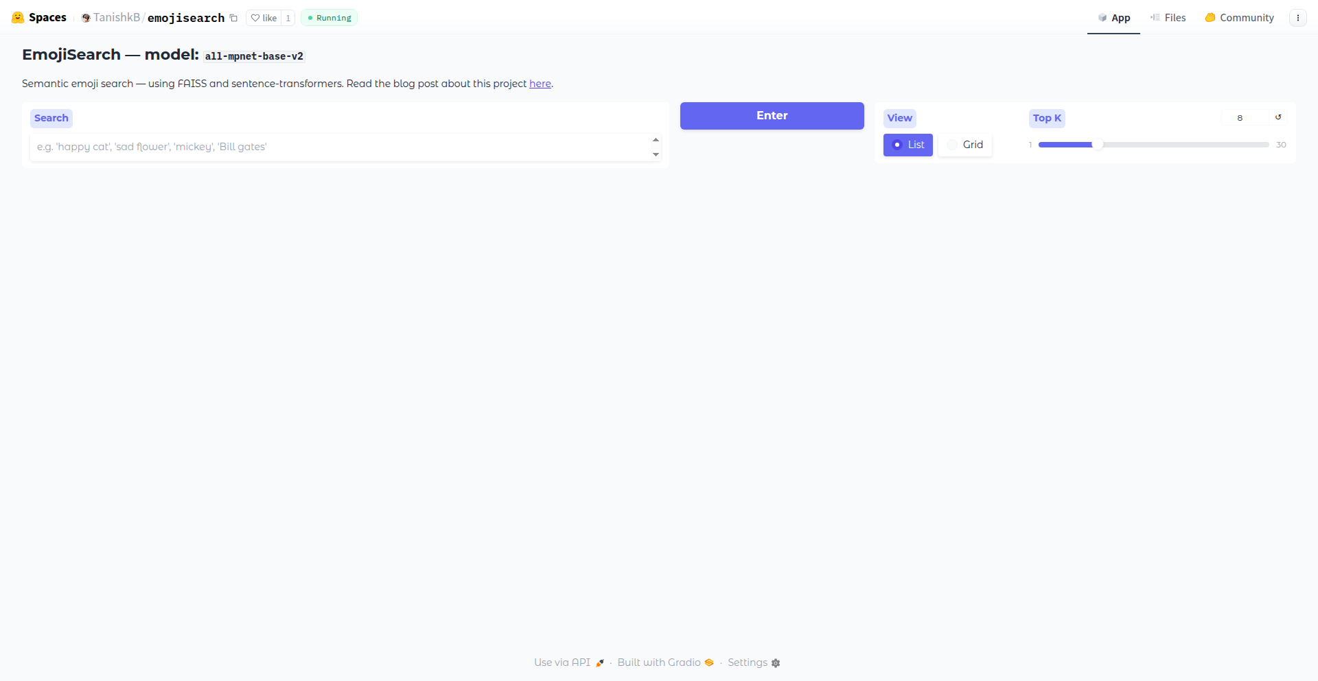 Emoji semantic Search Engine