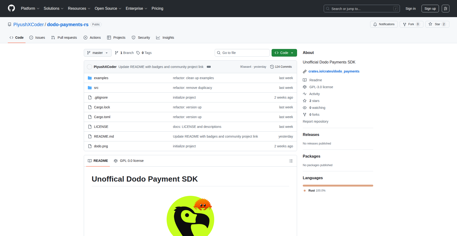 Dodo Payments SDK in Rust (Rust製 Dodo 決済SDK)