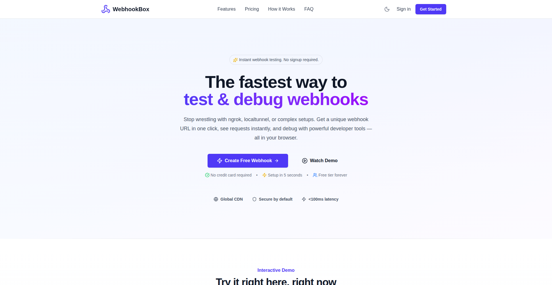 WebhookBox: 超高速Webhookテストプラットフォーム