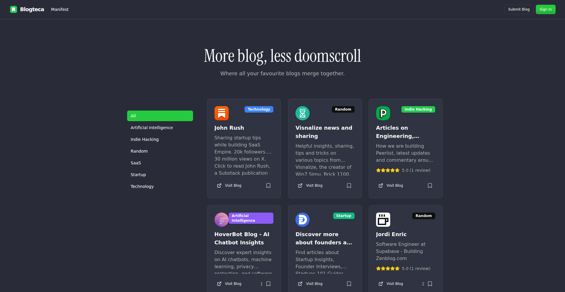 Blogteca: Indie Blog Discovery Engine