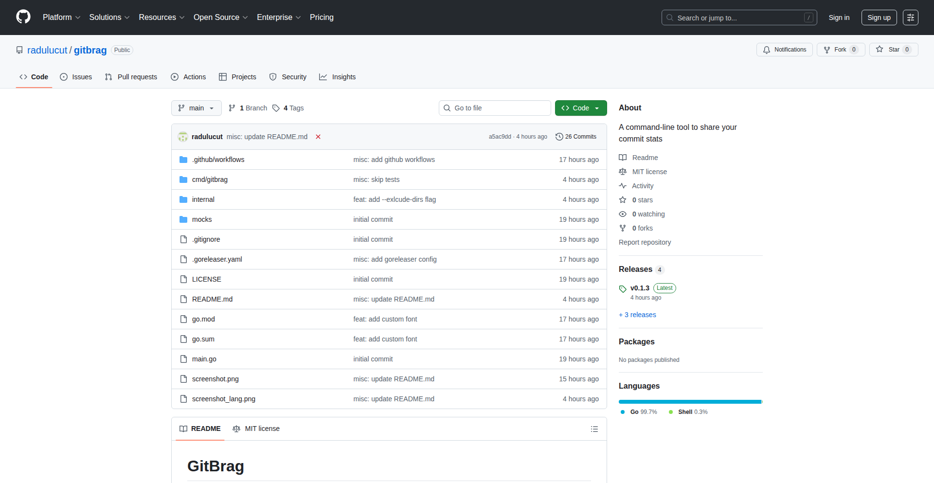 コミット統計シェア CLI