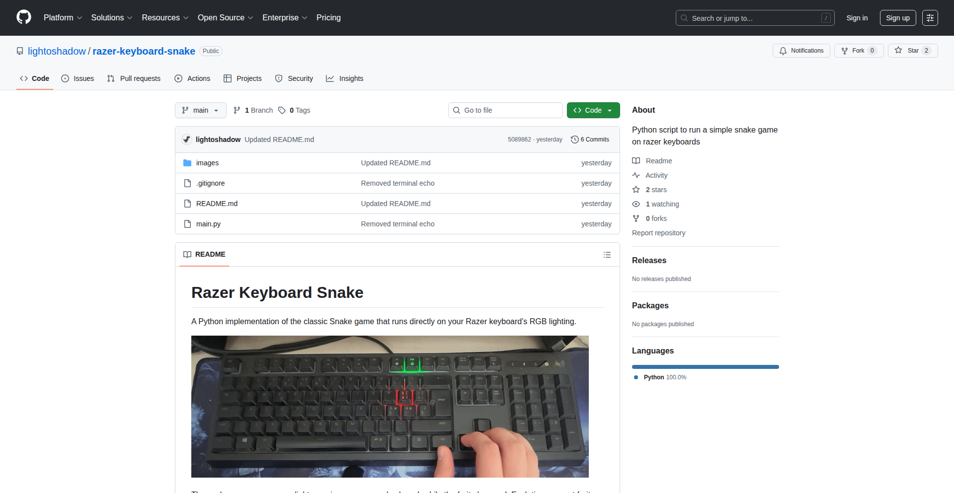 ChromaSnake: Keyboard-as-a-Display Snake Game