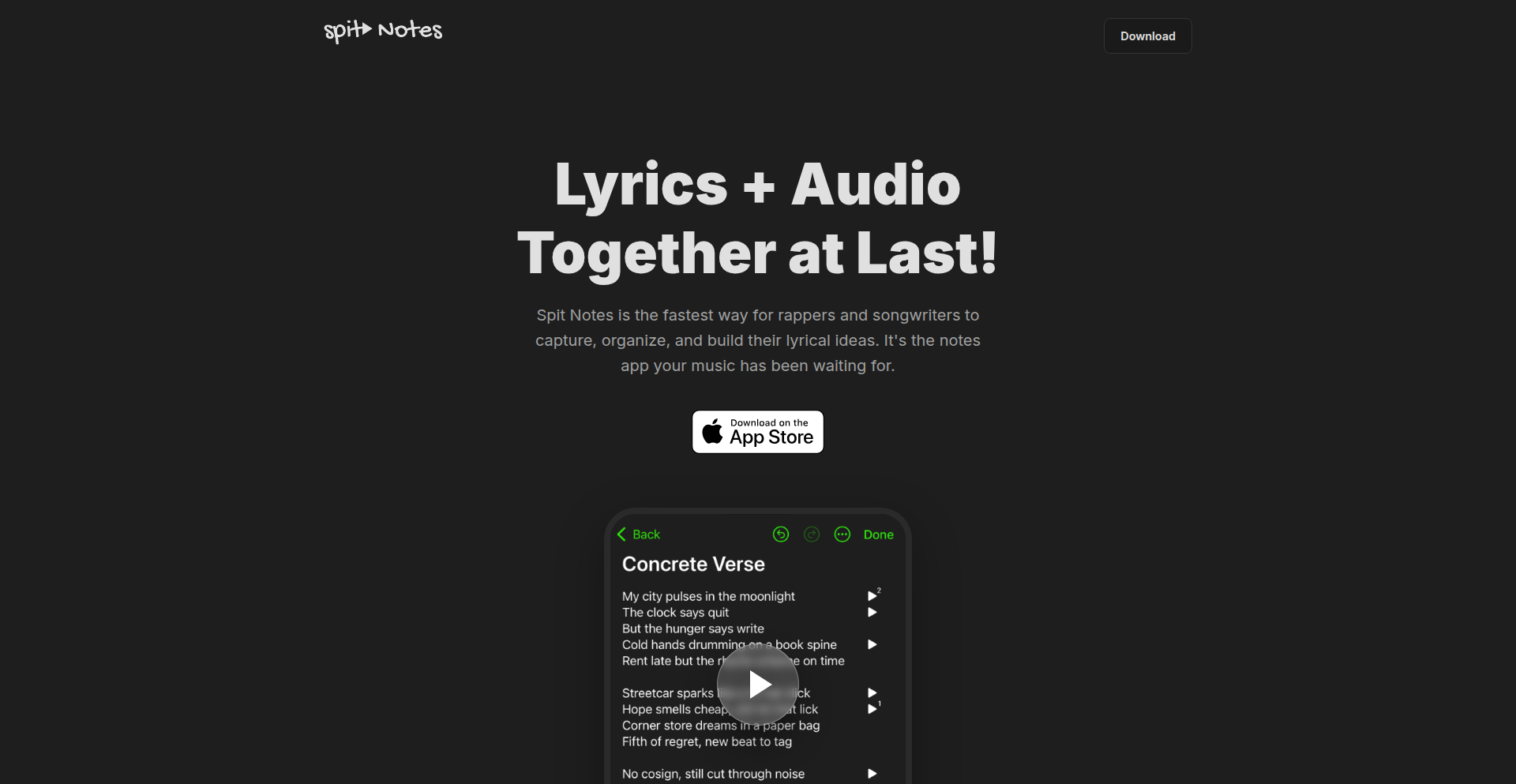 Spit Notes: Lyric-Audio Sync Studio