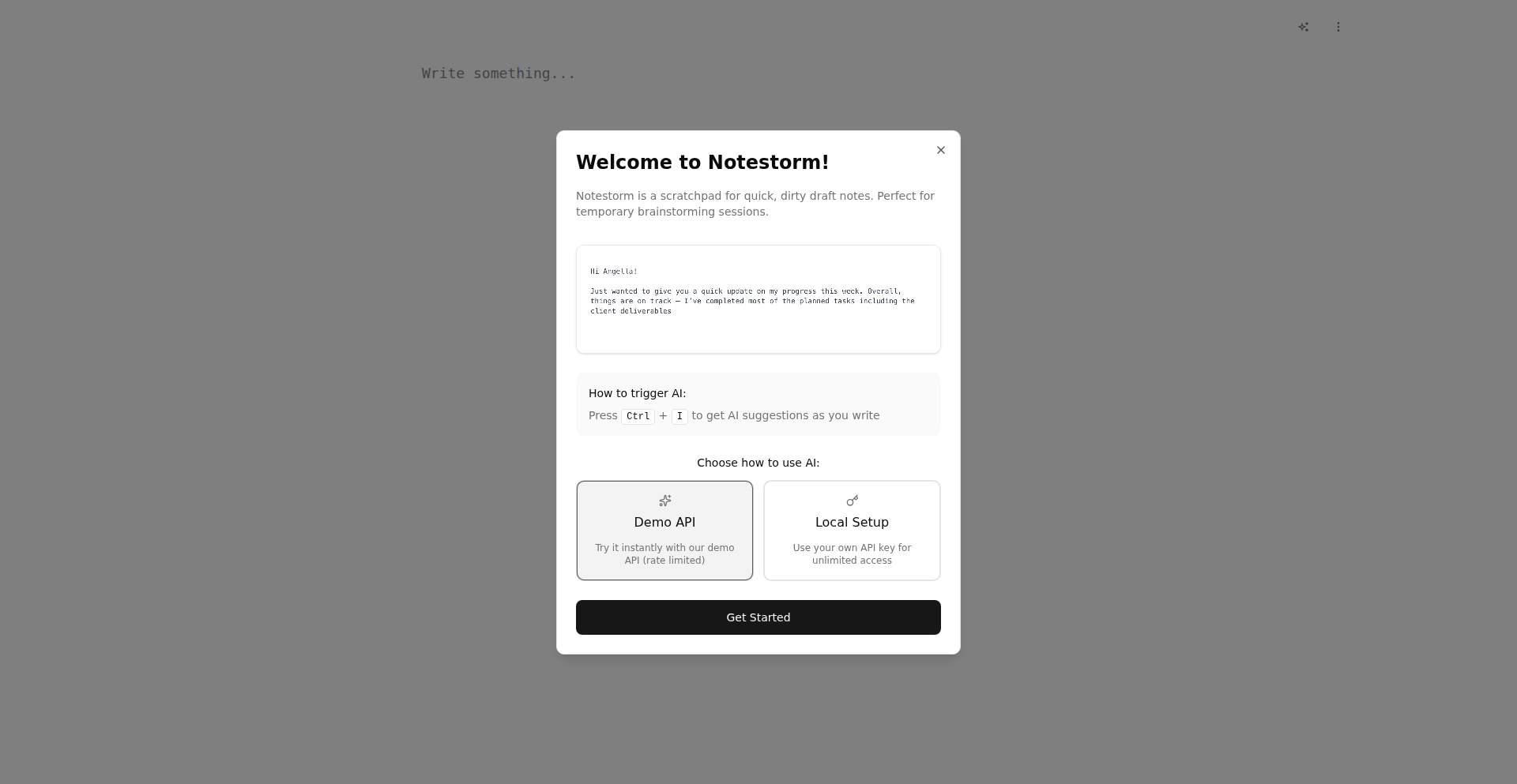 Notestorm AI Scratchpad