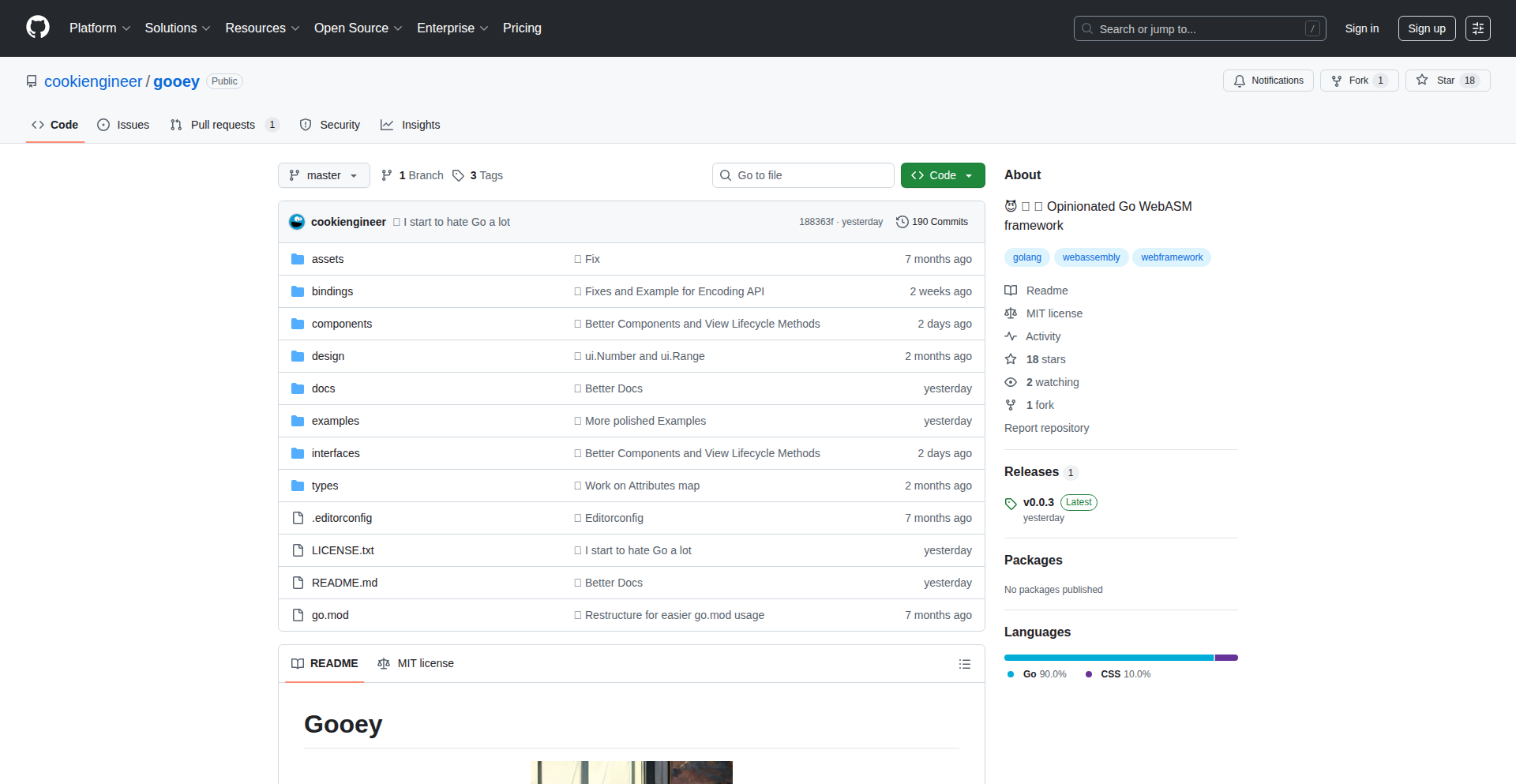 Gooey: Go WebAssembly 敏捷框架