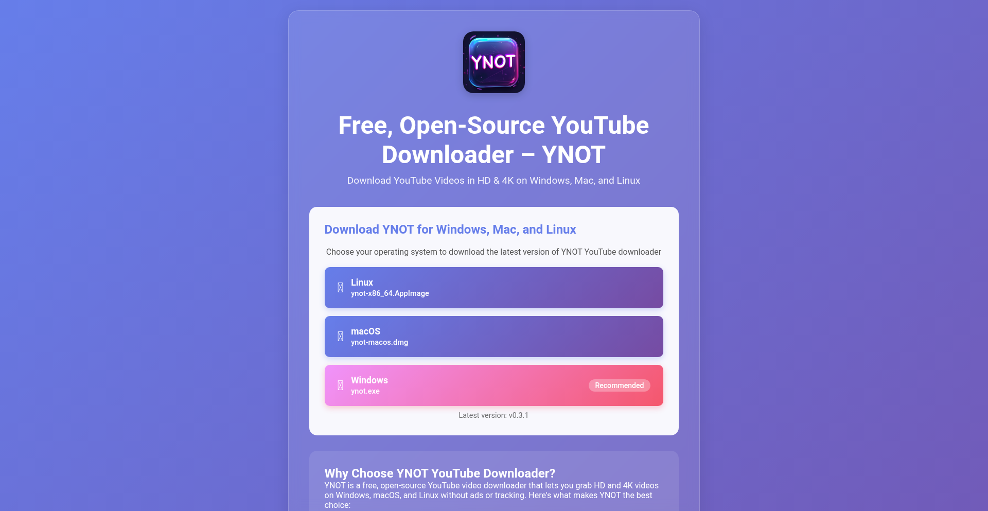 YNOT 极速影音下载器