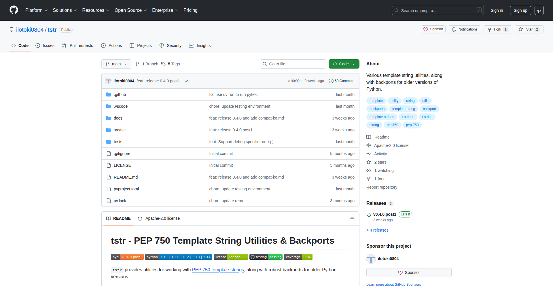 tstr: PEP 750 Enhanced String Templating