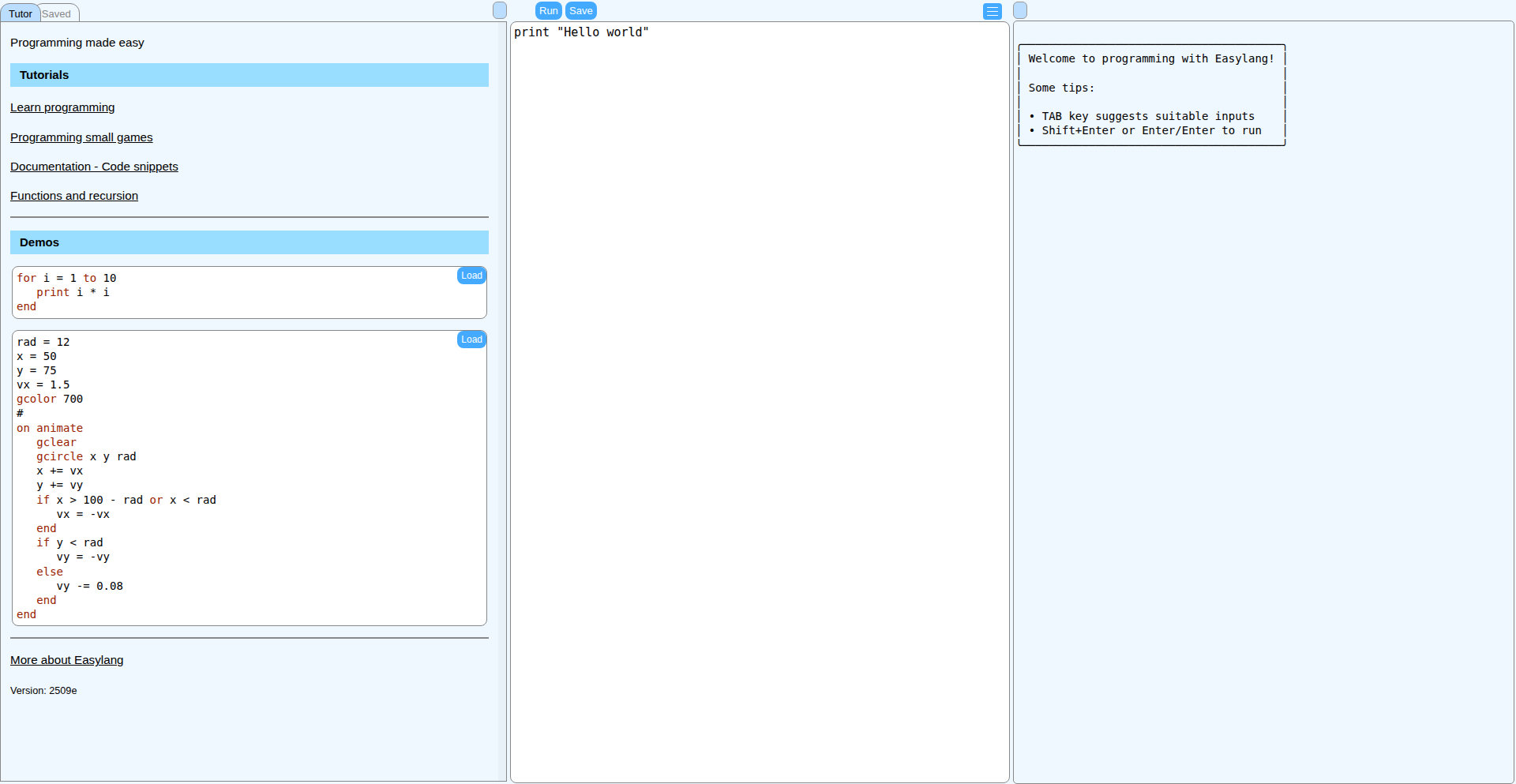 EasyLang TabComplete