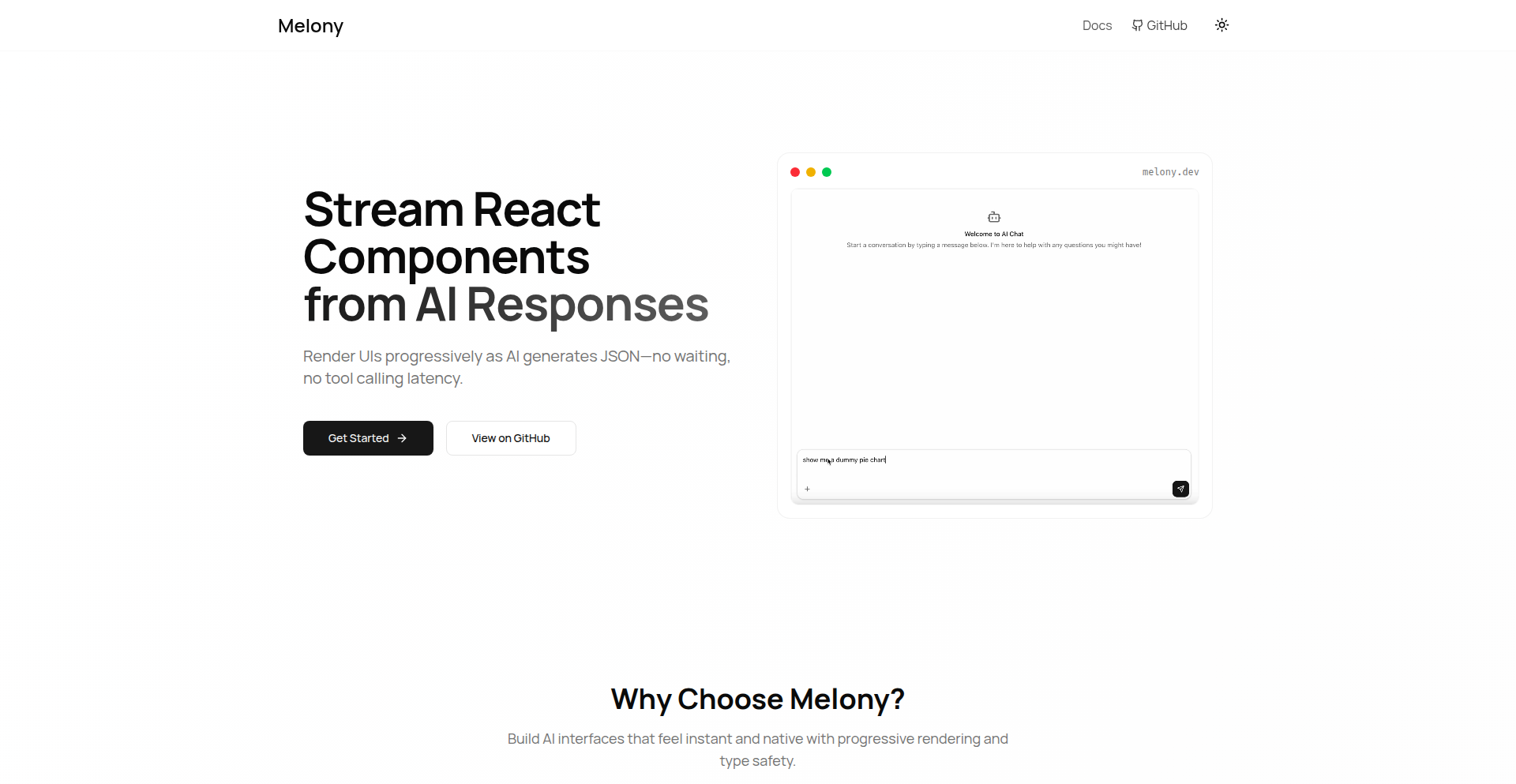 Melony: Zero-Latency AI-Powered React Stream