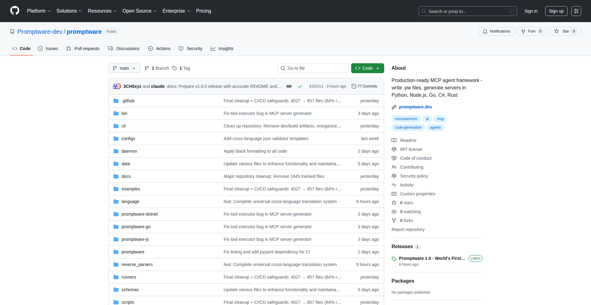 Promptware: Polyglot Code Translator