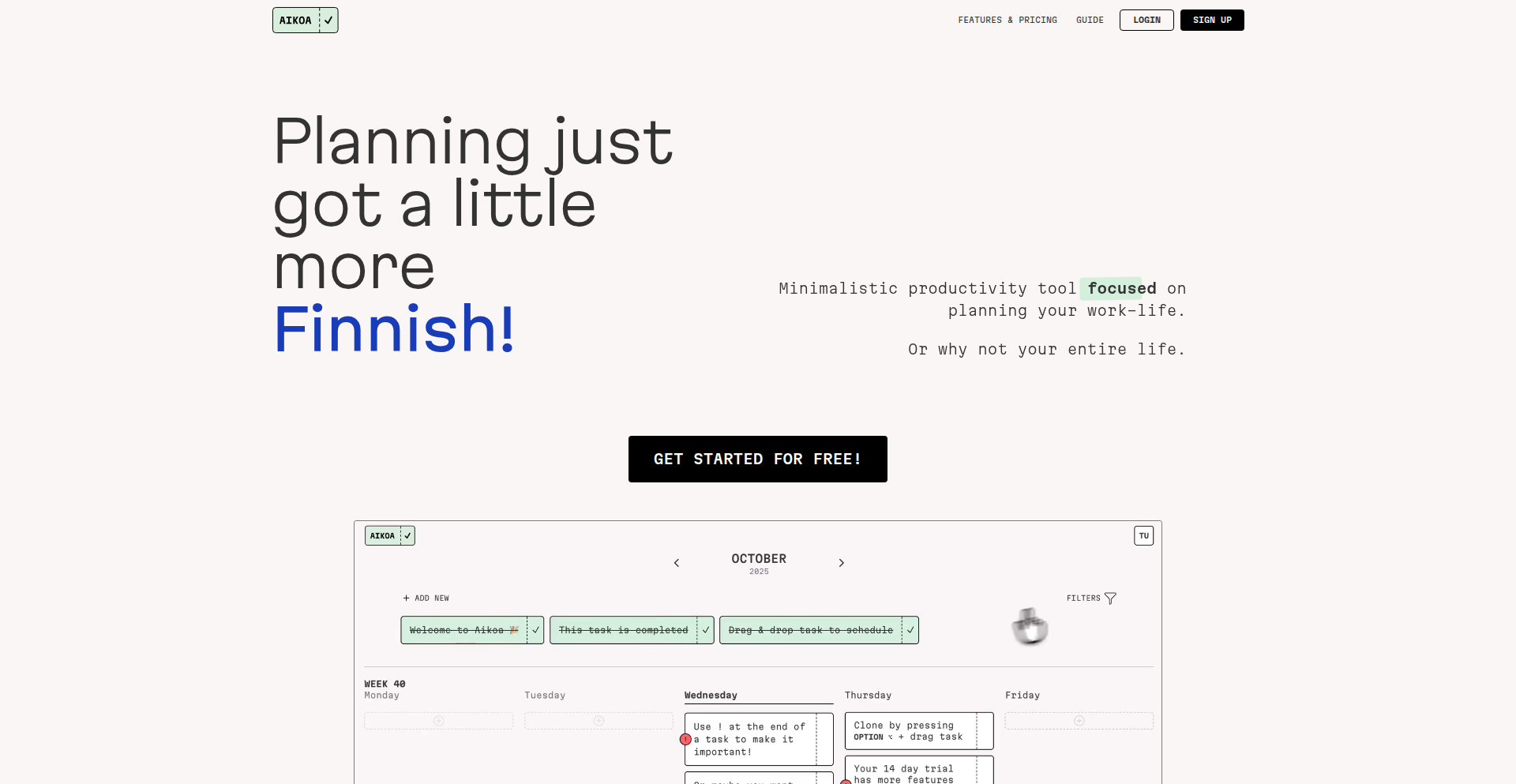Aikoa: バックグラウンドで動作するミニマルTODO Webアプリ