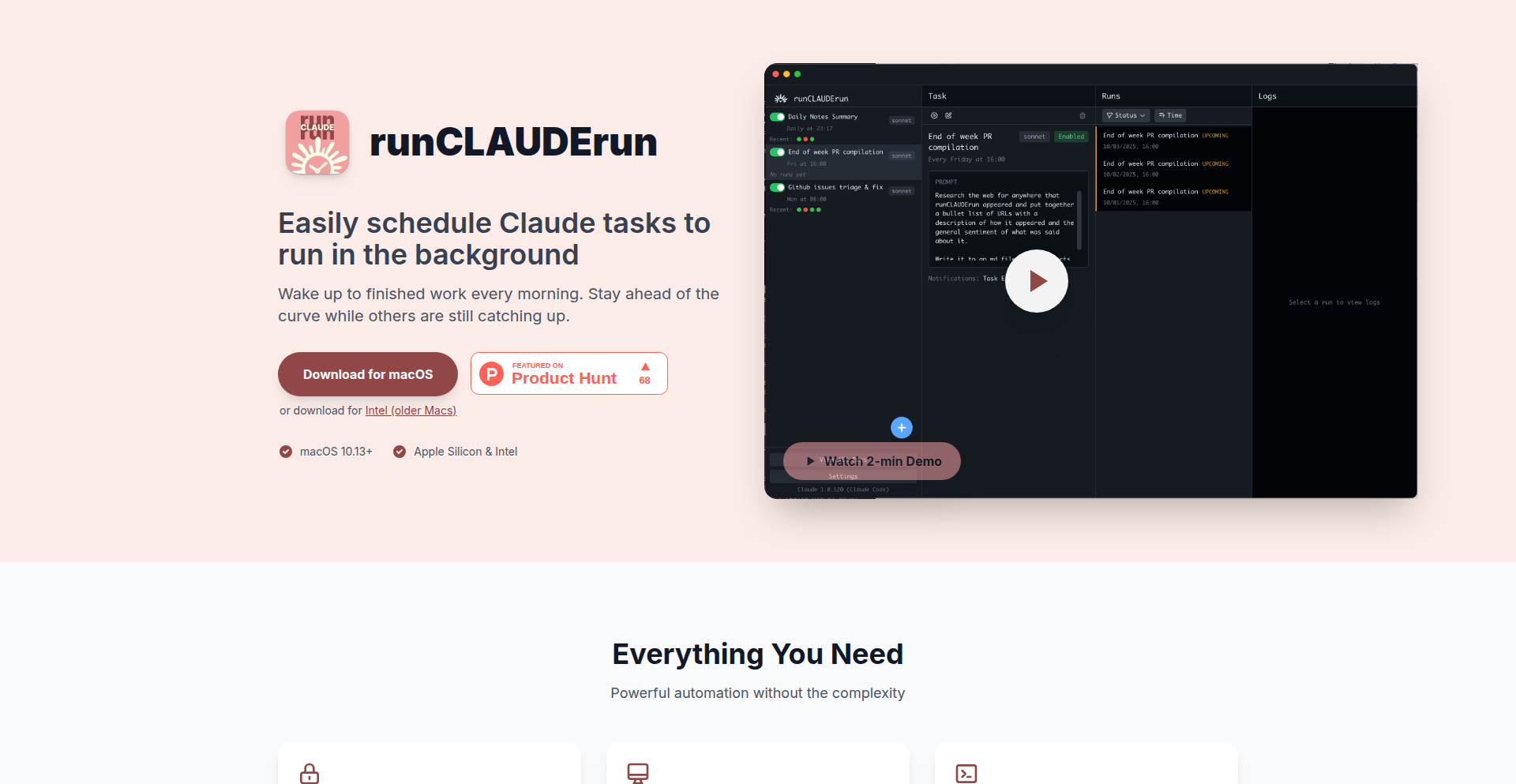 runCLAUDErun - クラウドコード自動化スケジューラー