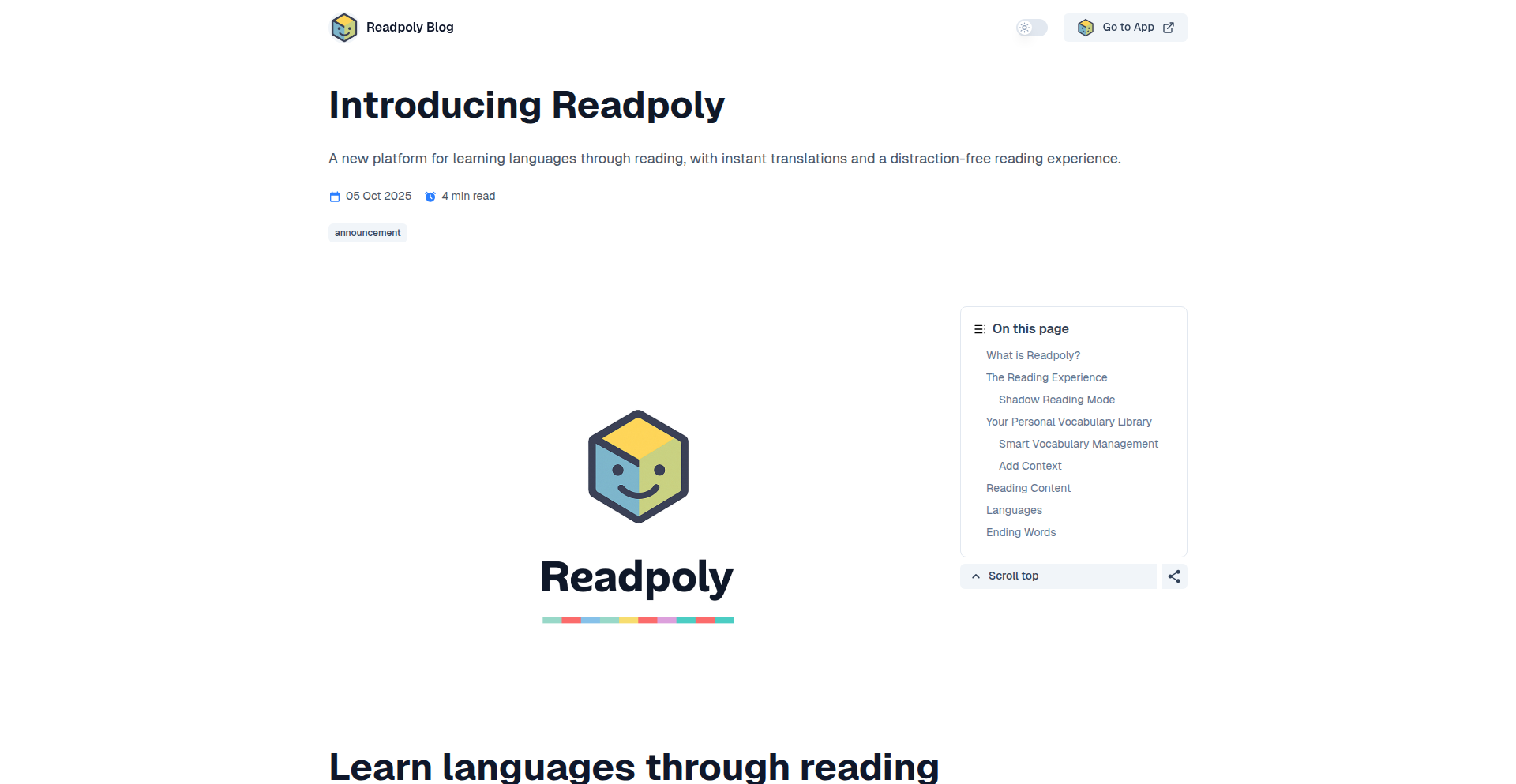 Readpoly – 読書で語学を習得するAIアシスタント