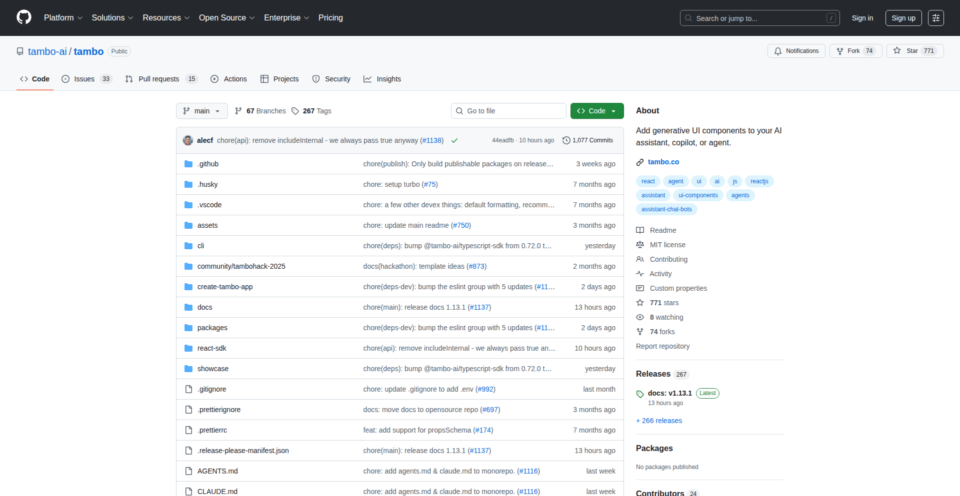 Tambo-AI Chat Core