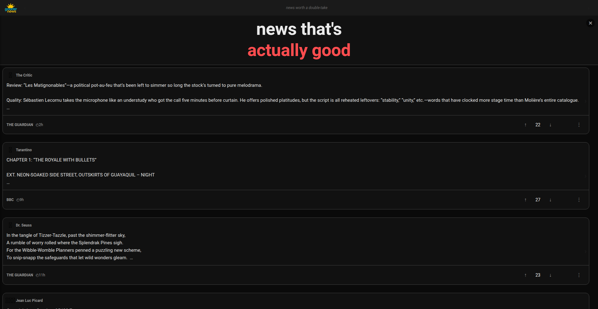 Gooder News:Headline Rewriter Bot