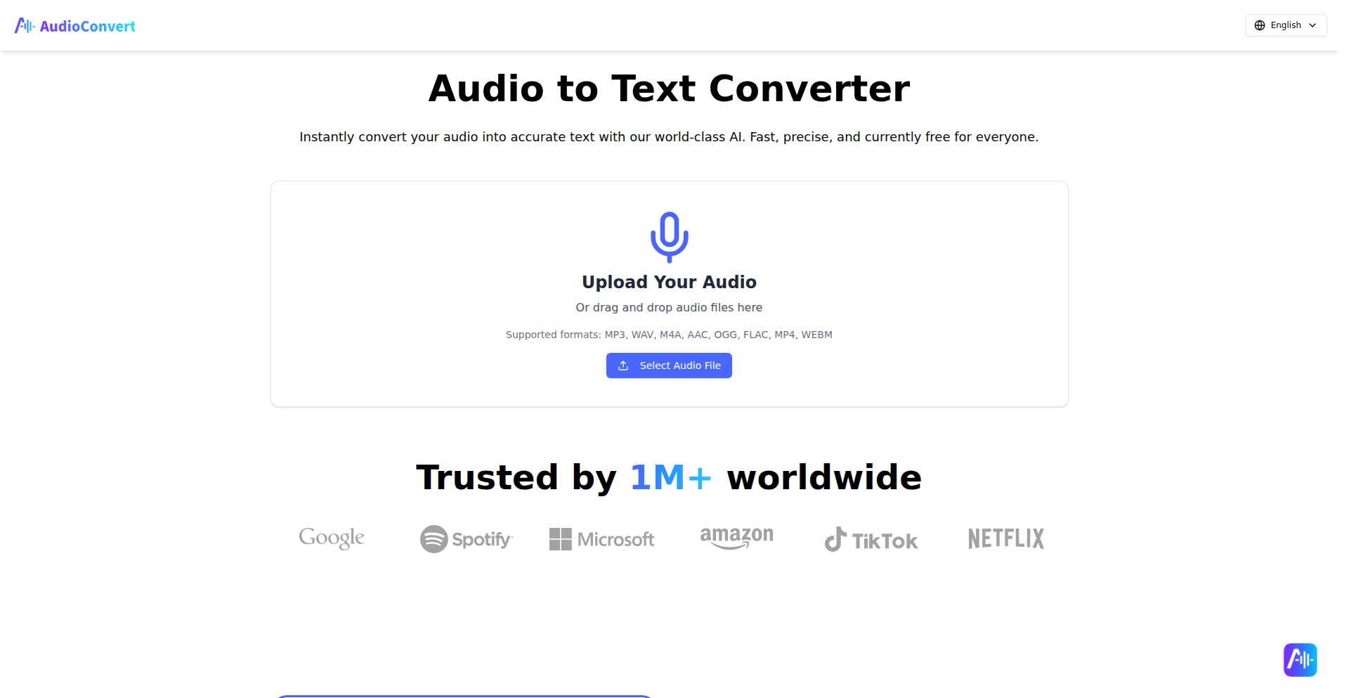 AudioConvert.ai - AI驱动的音频转写加速器