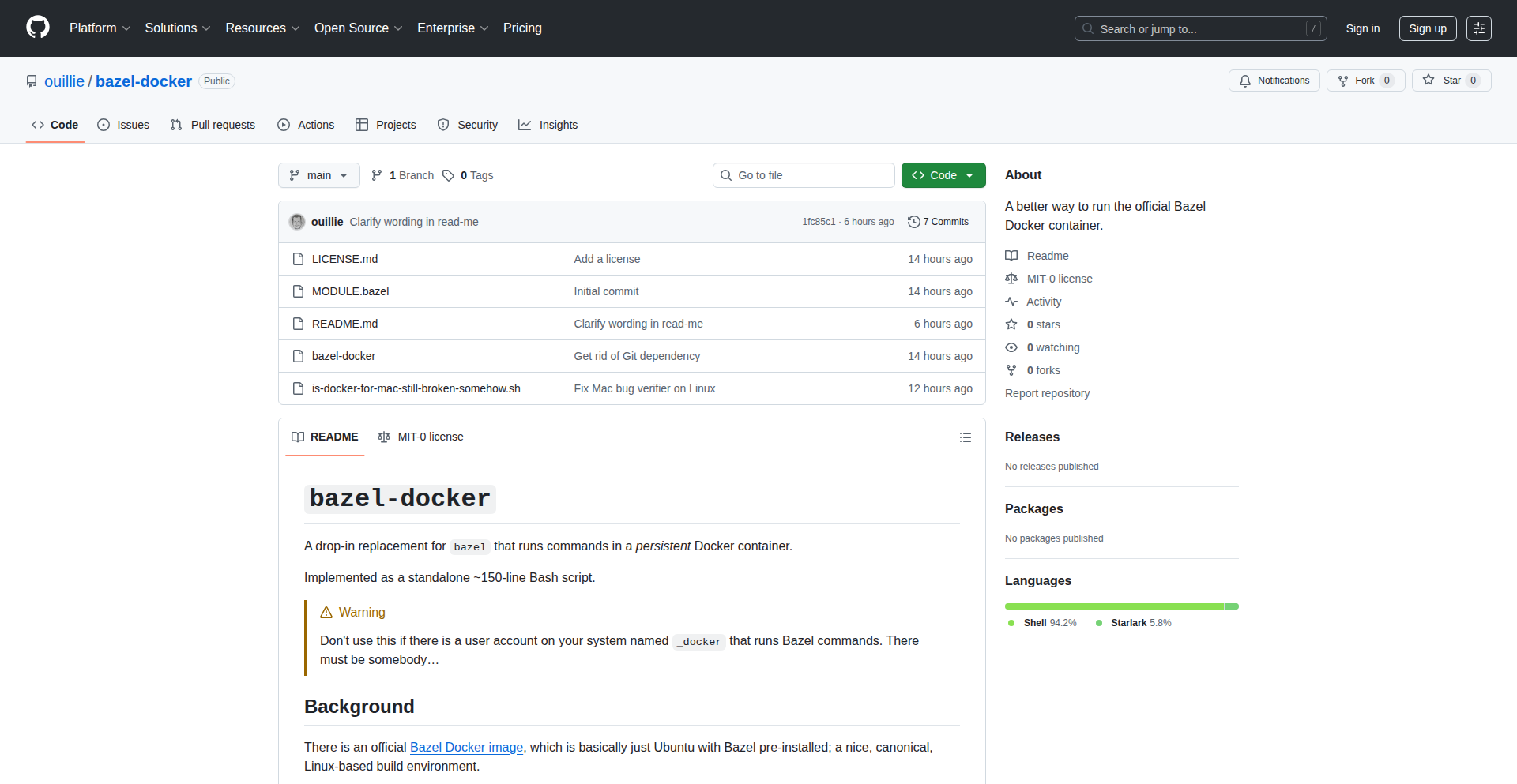 Docker Bazel 运行优化器