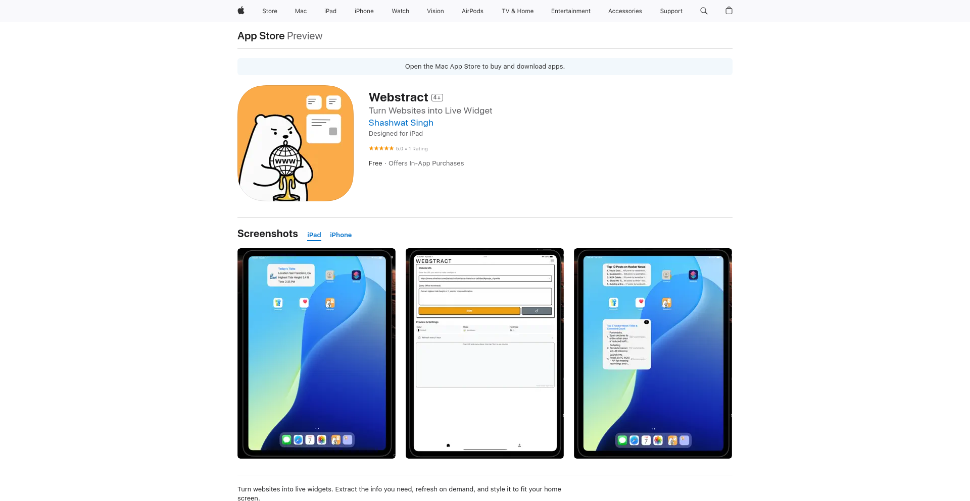 WebWidget-iOS: 网页内容实时化为iOS小组件