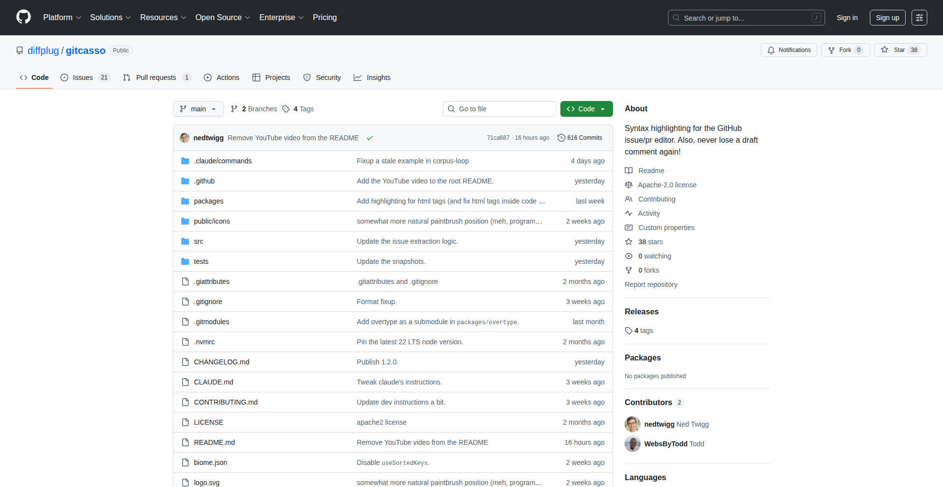 Gitcasso: GitHub 智能增强浏览器插件