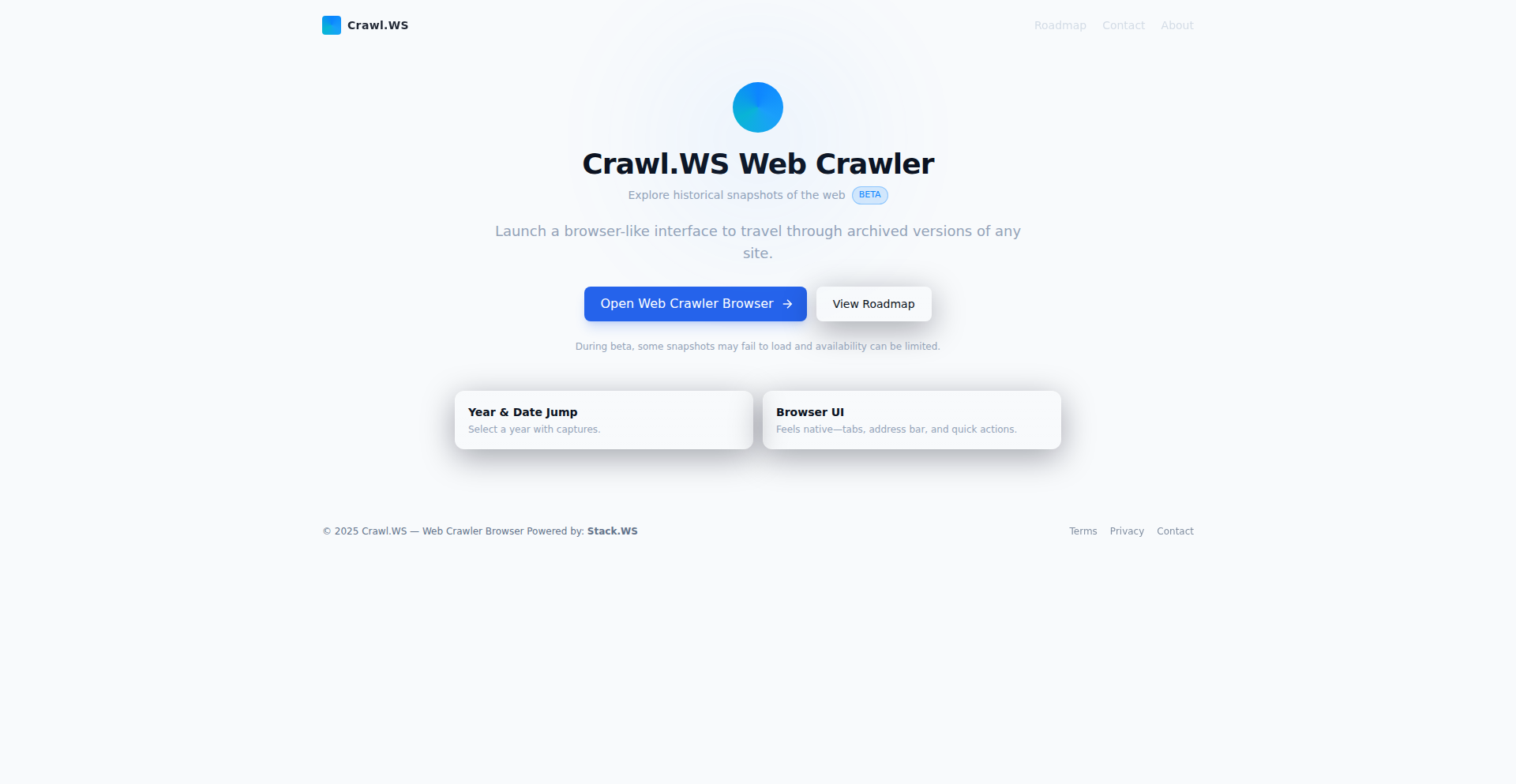 Crawl.ws - 开放式网页历史存档引擎