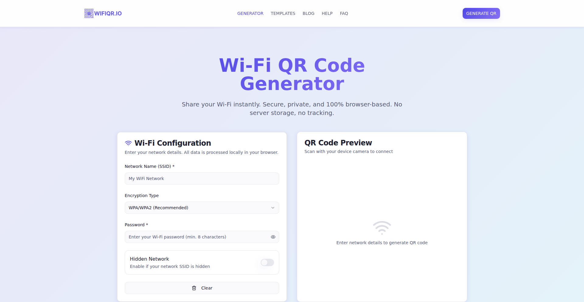Wi-Fi QR コード生成器