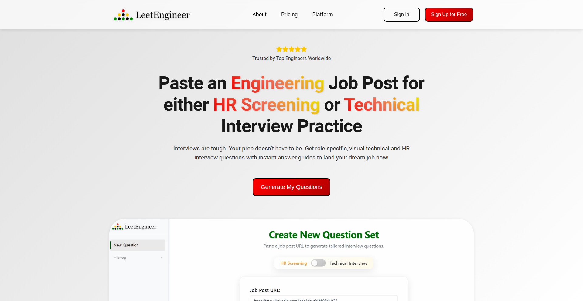 LeetEngineer: 職務記述書特化型面接準備AI