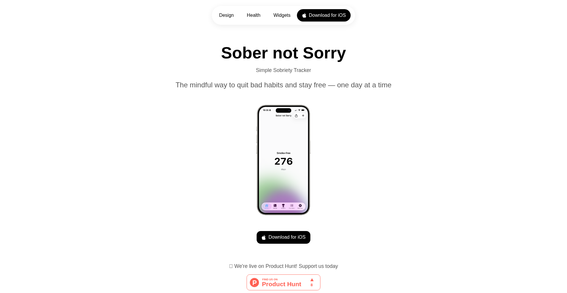 Sober not Sorry – 習慣断ち・追跡シンプルアプリ