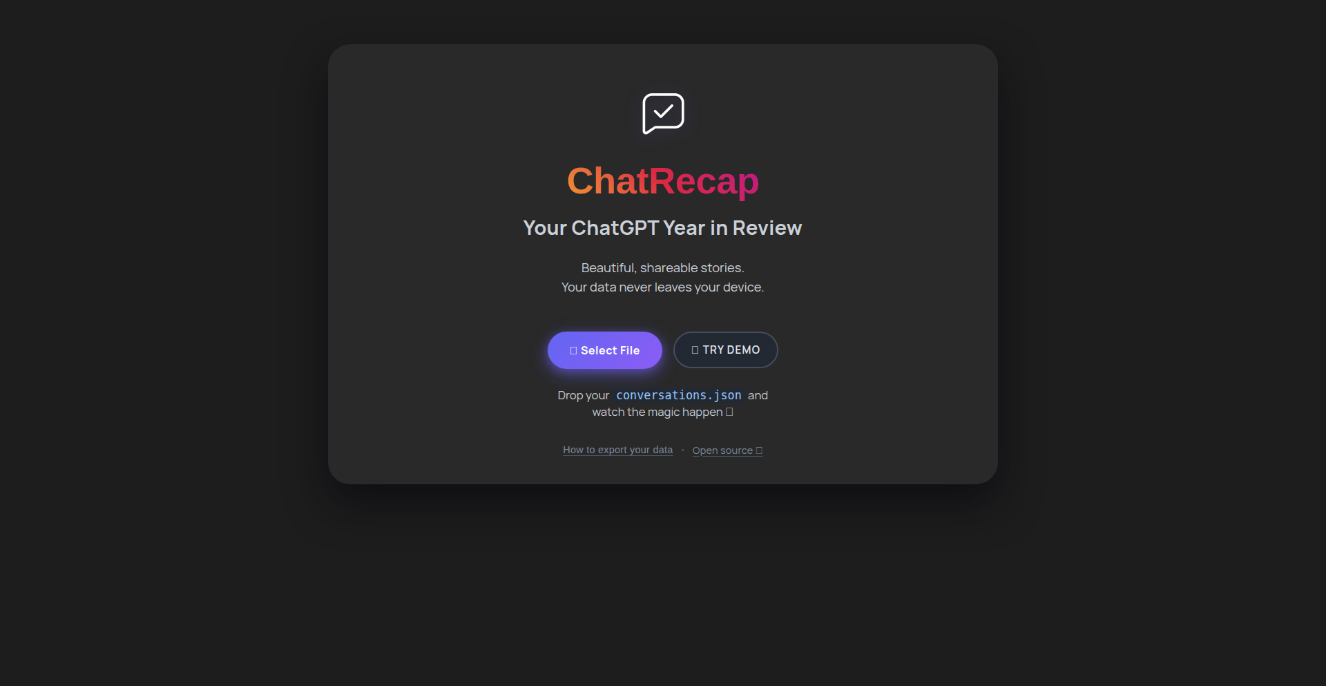 ChatRecap: ChatGPT 年間利用可視化ツール