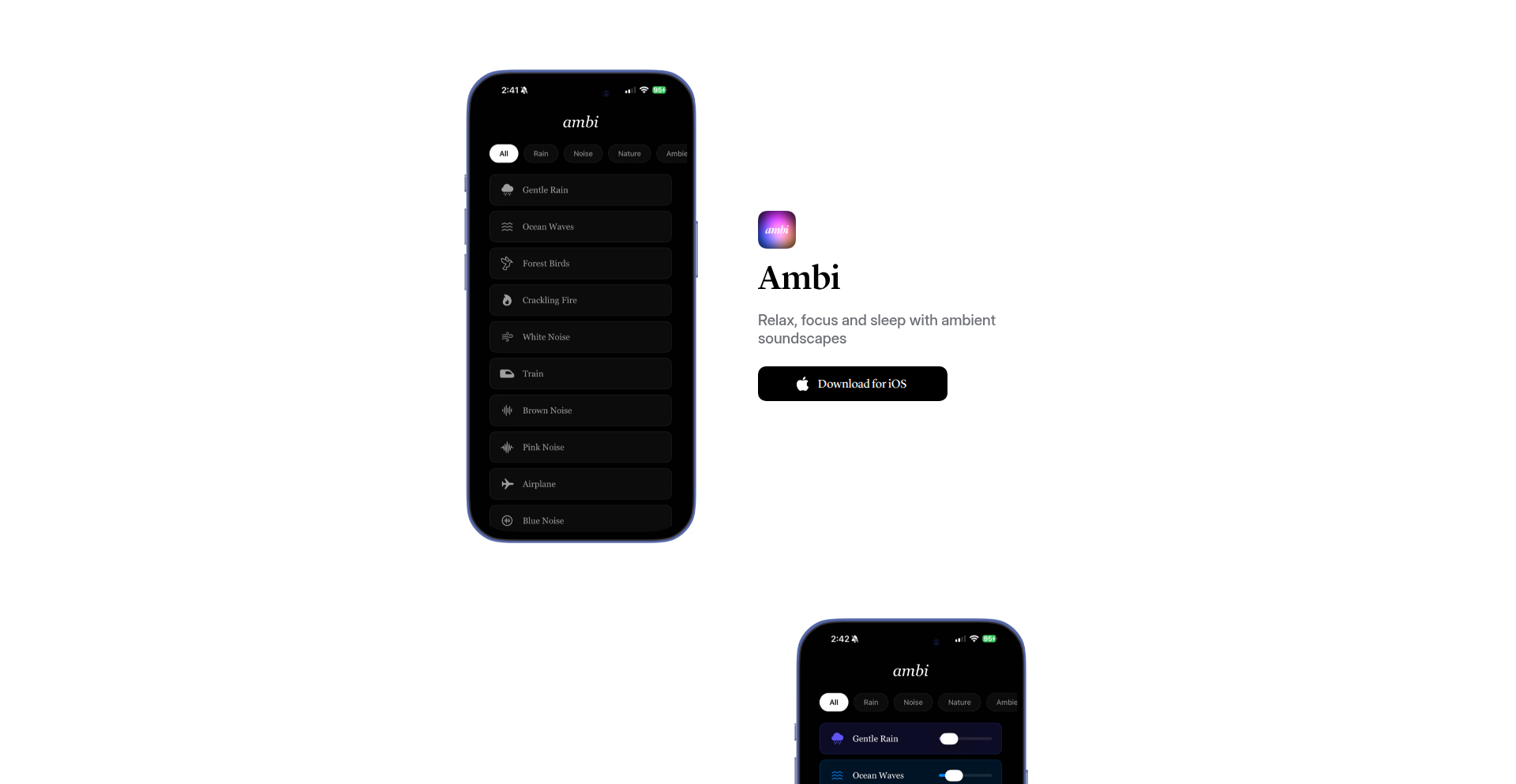 Ambi：オフライン環境音ミキサー