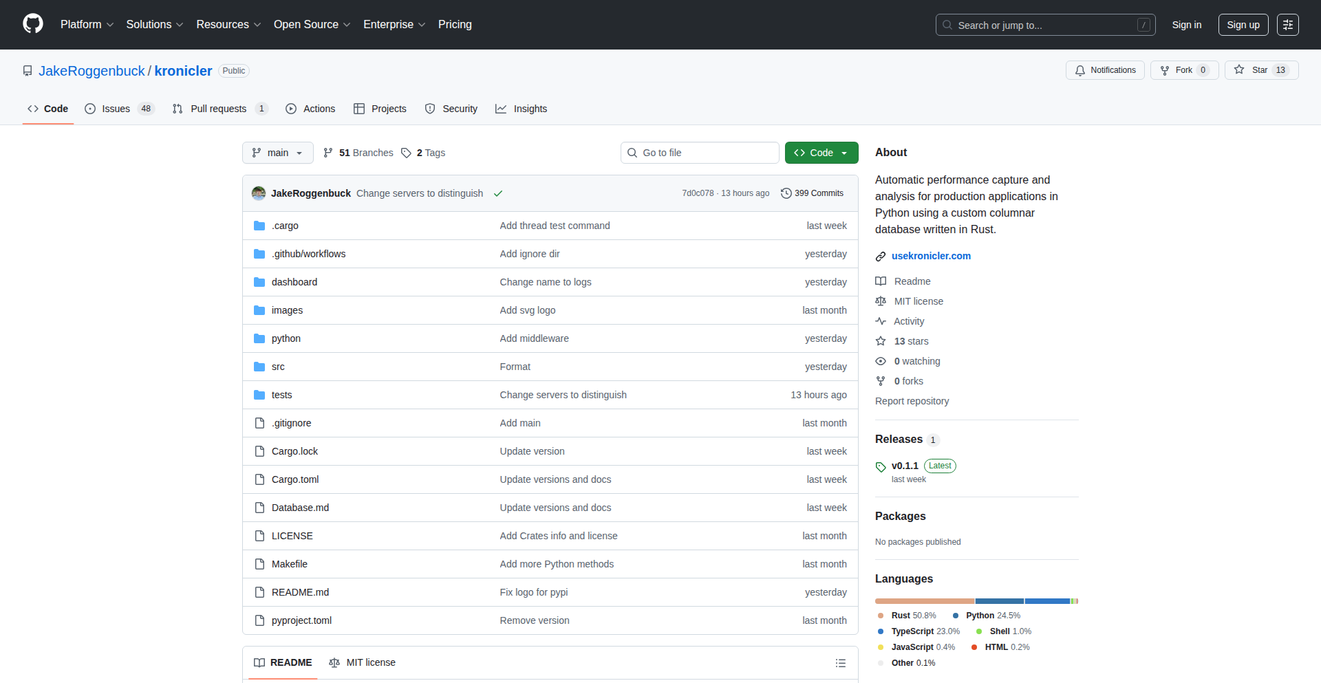 Kronicler: Rust製カラム型データベースによるリアルタイムパフォーマンス分析ライブラリ