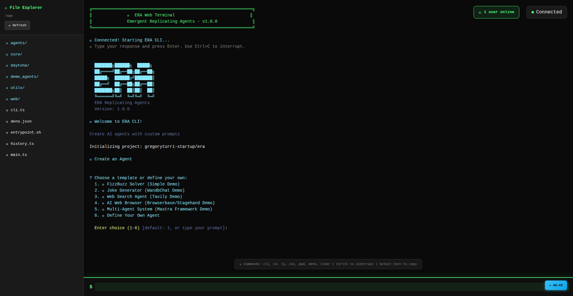 ERA: 自己増殖するAIエージェント構築CLI