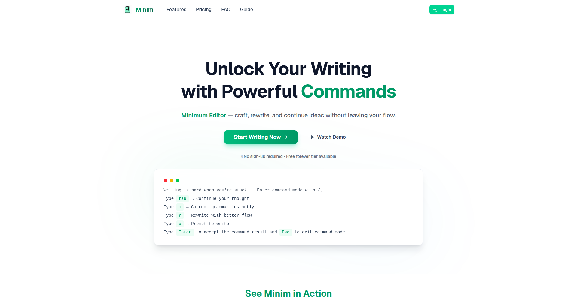 MinimAI: The VIM-Inspired Editor with Intelligent Command Augmentation