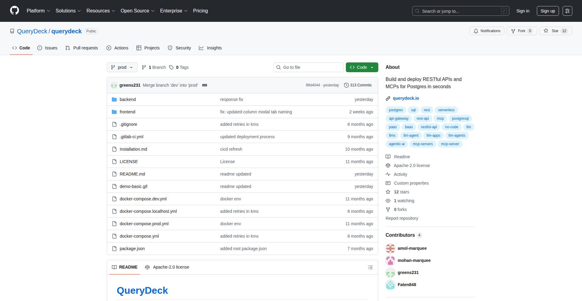 QueryDeck.io: Postgres to Production APIs & LLM Integrations