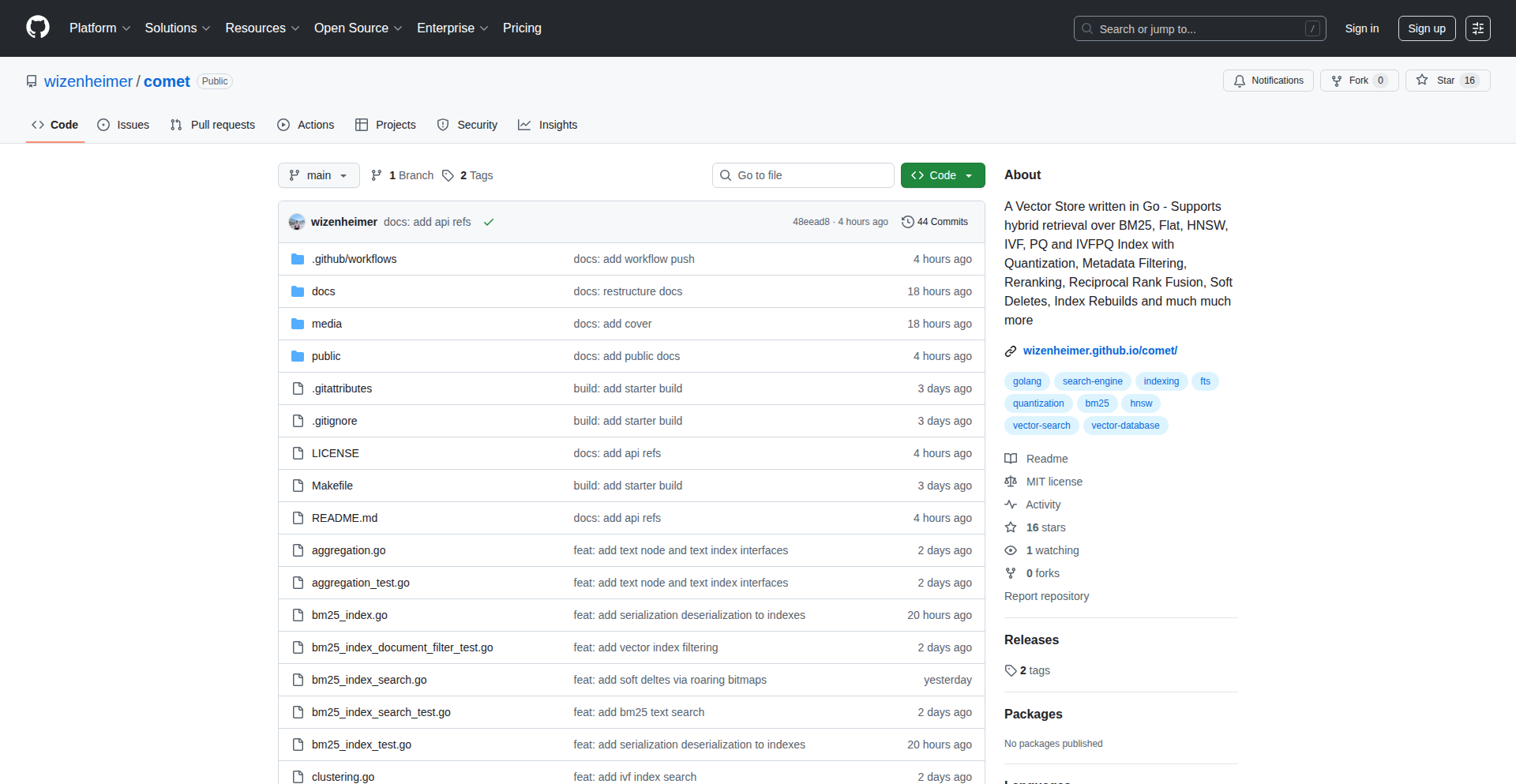GoVectorDB: Hacker's Vector Store