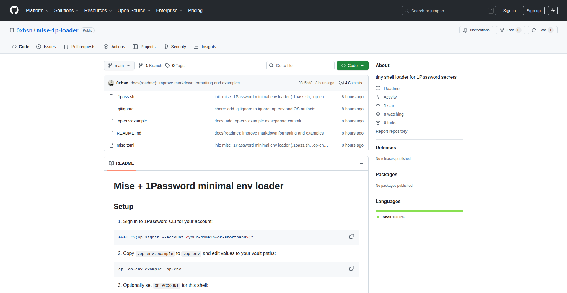 1Password Secrets Loader