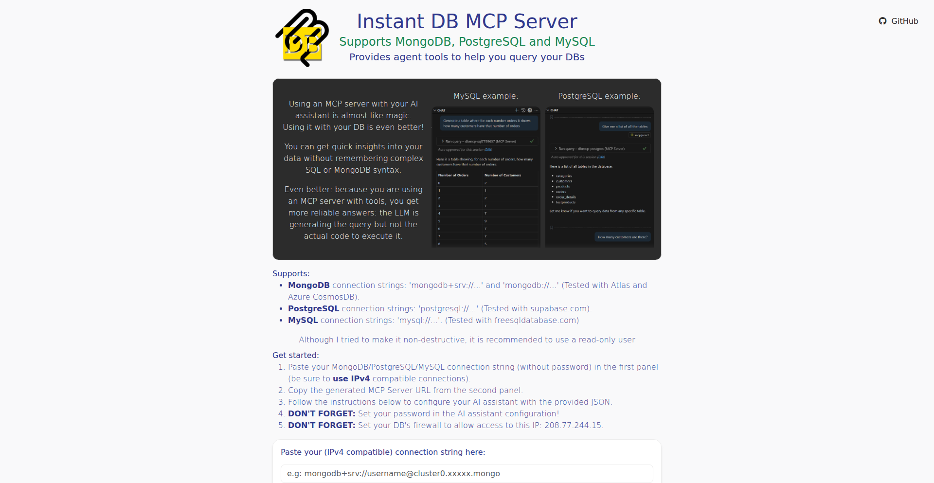 DBMCP: AI-Powered Instant DB Interface